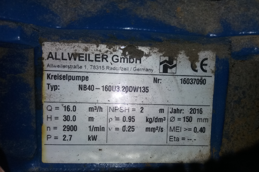 NB 40-160/02/150 U3.50D-W135-28/250 84137051 (ohne Motor)     