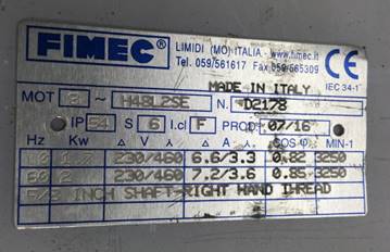 H48L2SE ( 1.7kw    2poles  230/460/60 , 5/8 INCH SHAFT )