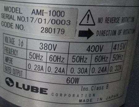 Model:AMI-1000  S/N:17/01/0003 oem