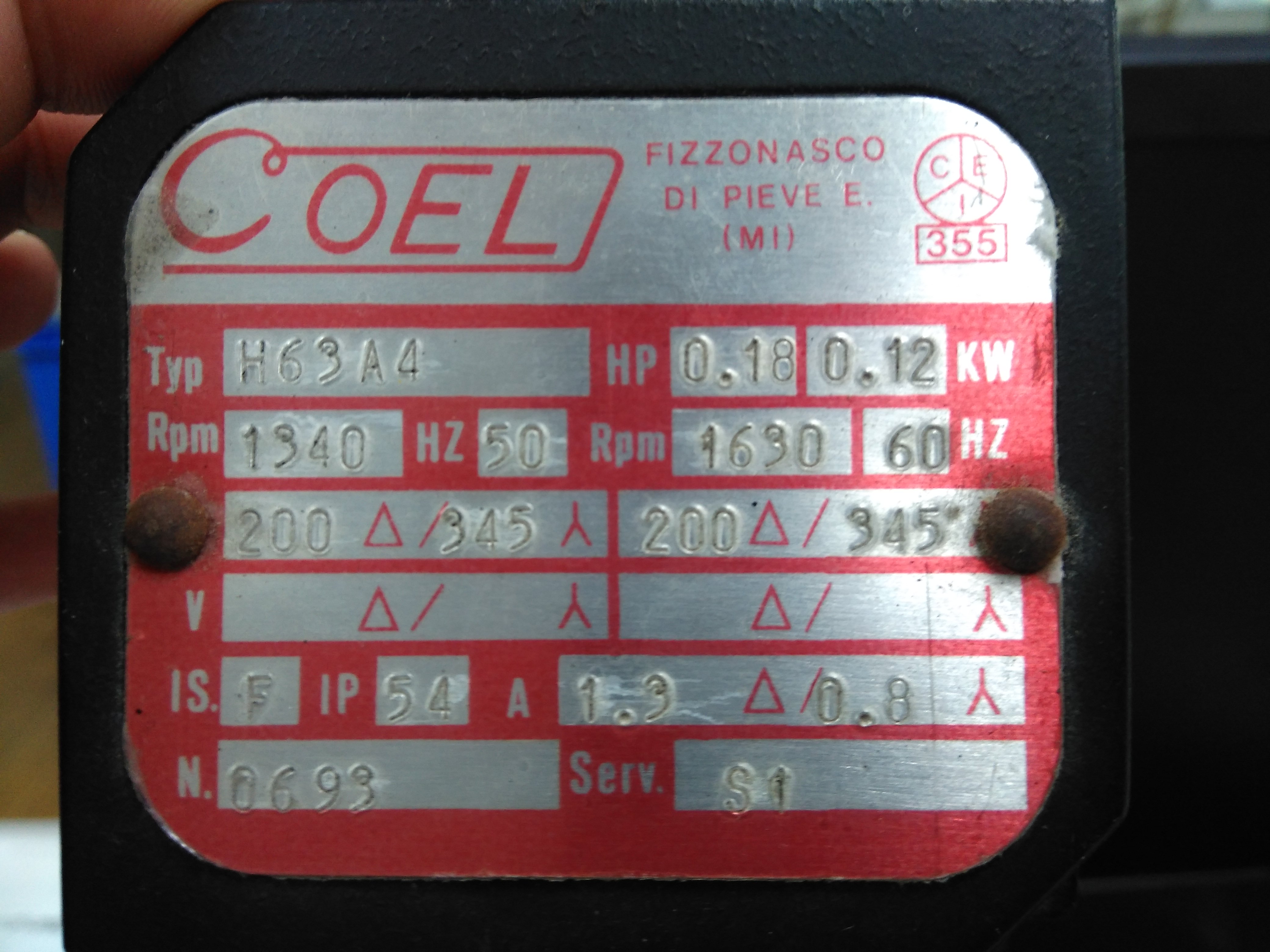 H63A4　HP0.18　0.12KW