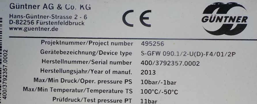 Type:S-GFW 090.1/2-U(D)-F4/01/2P (OEM for Güntner)
