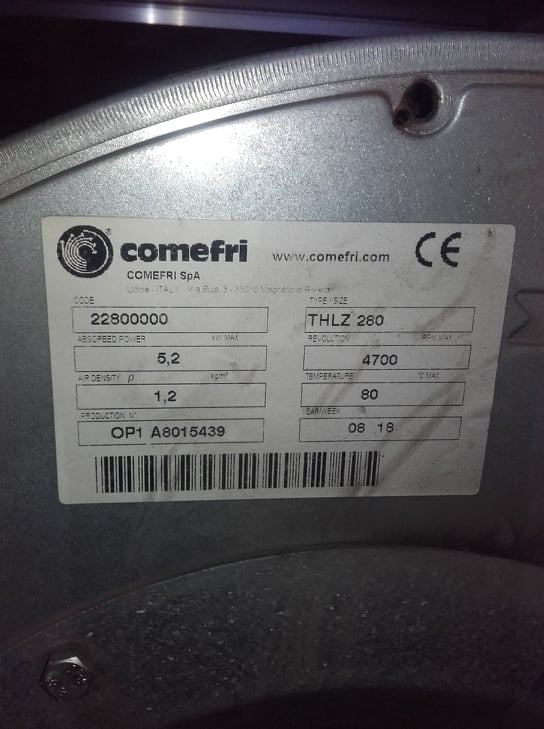 Laufrad mit Welle zu Ventilator Typ:   THLZ 280 A