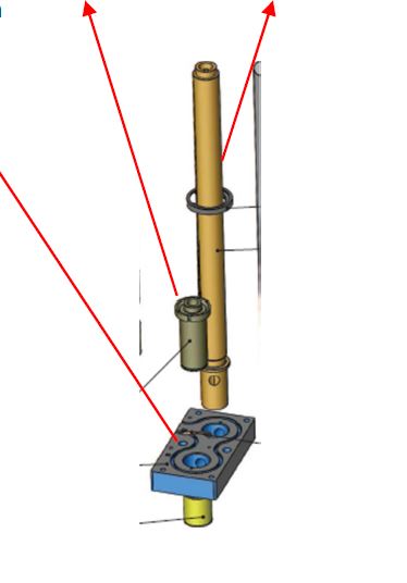 distributor, intermediate bushing and complete nozzle body + 2 x heating in the distributor