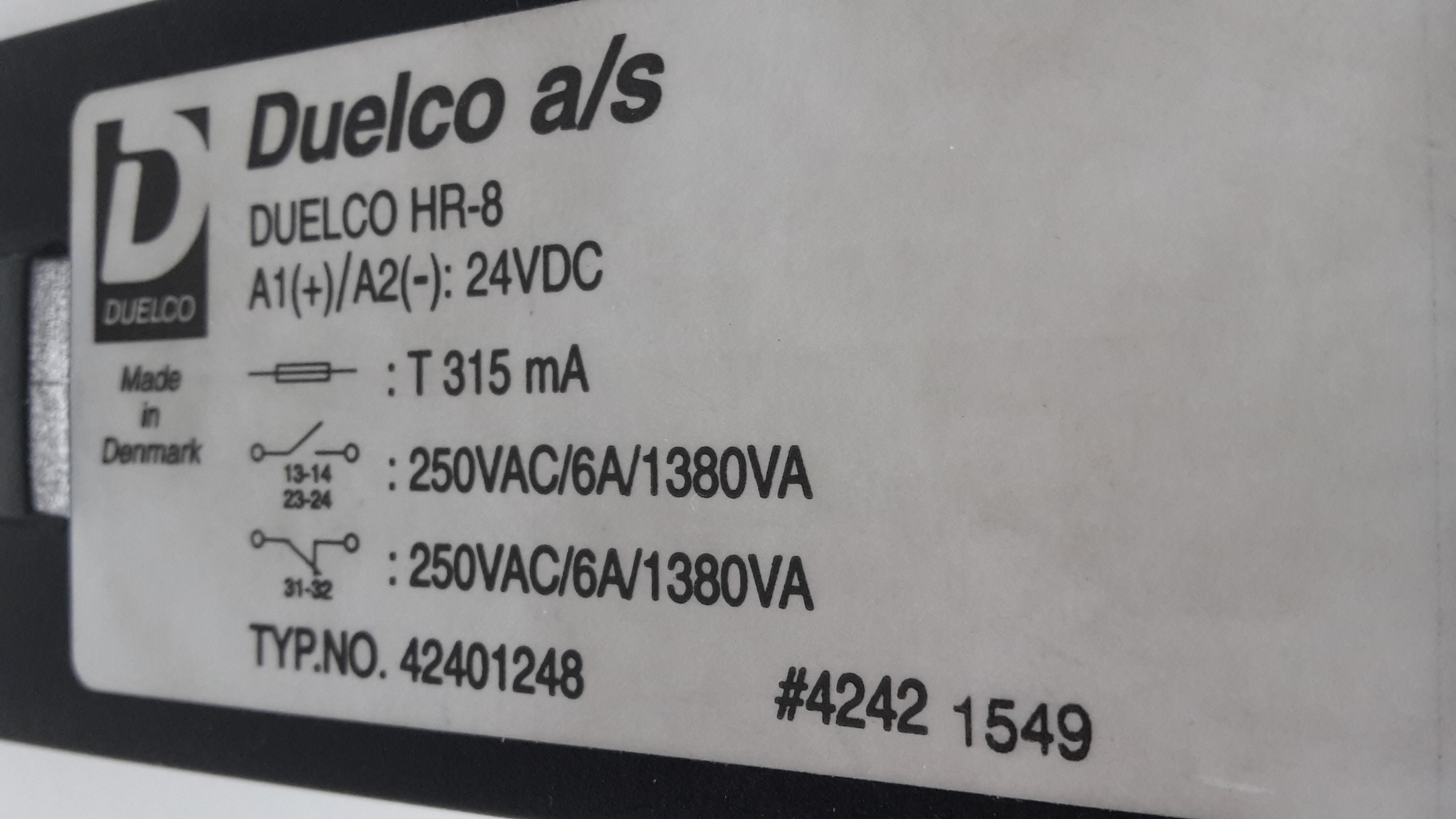 HR-8 Type: 42401248 obsolete,replaced by HR-2007F 24V (42080030)