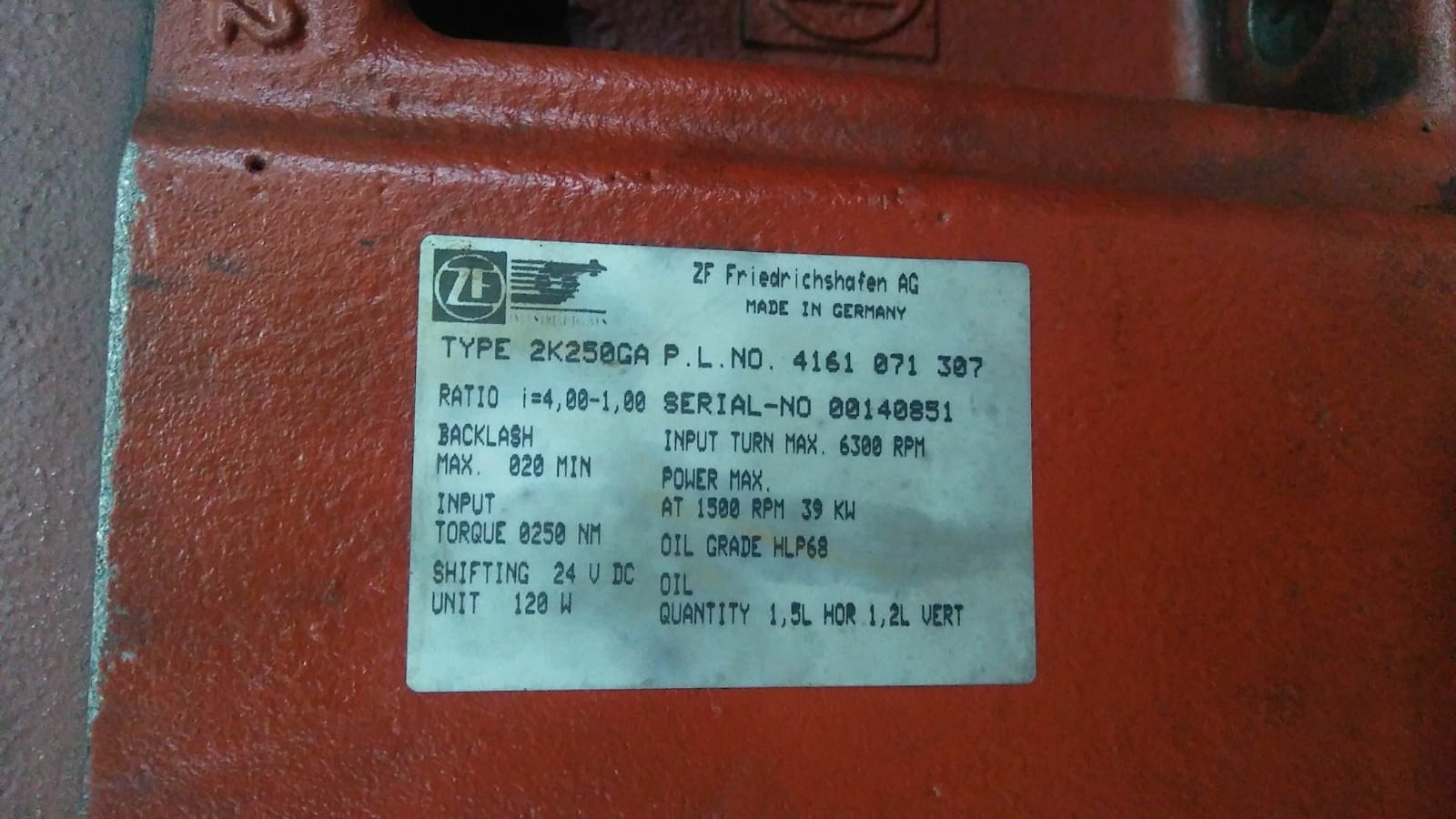 4161 071 307 01 / 2 K 250 GA