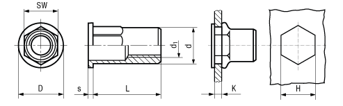 25550 Type M6-30 HEXFK ST