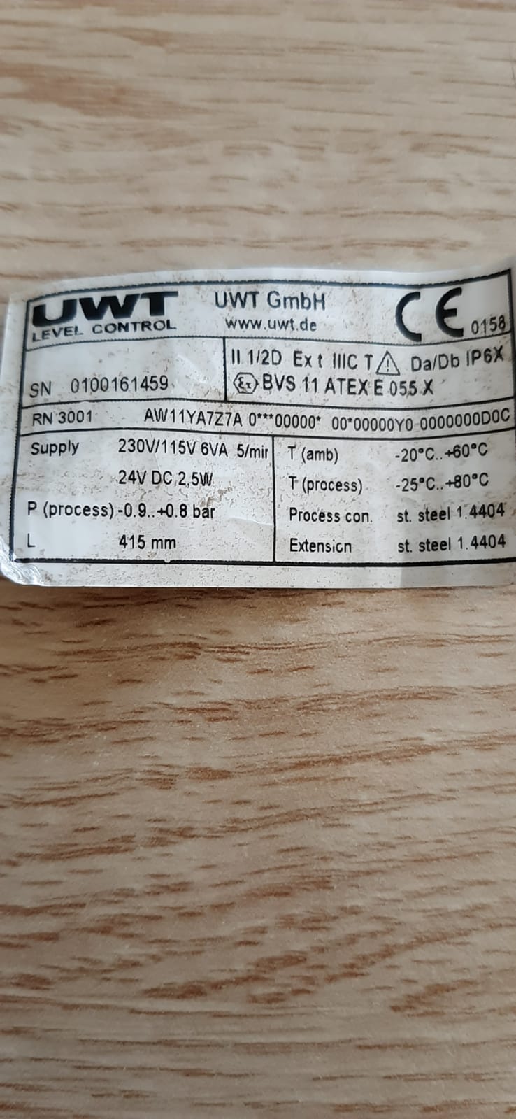 S/N: 0100161459