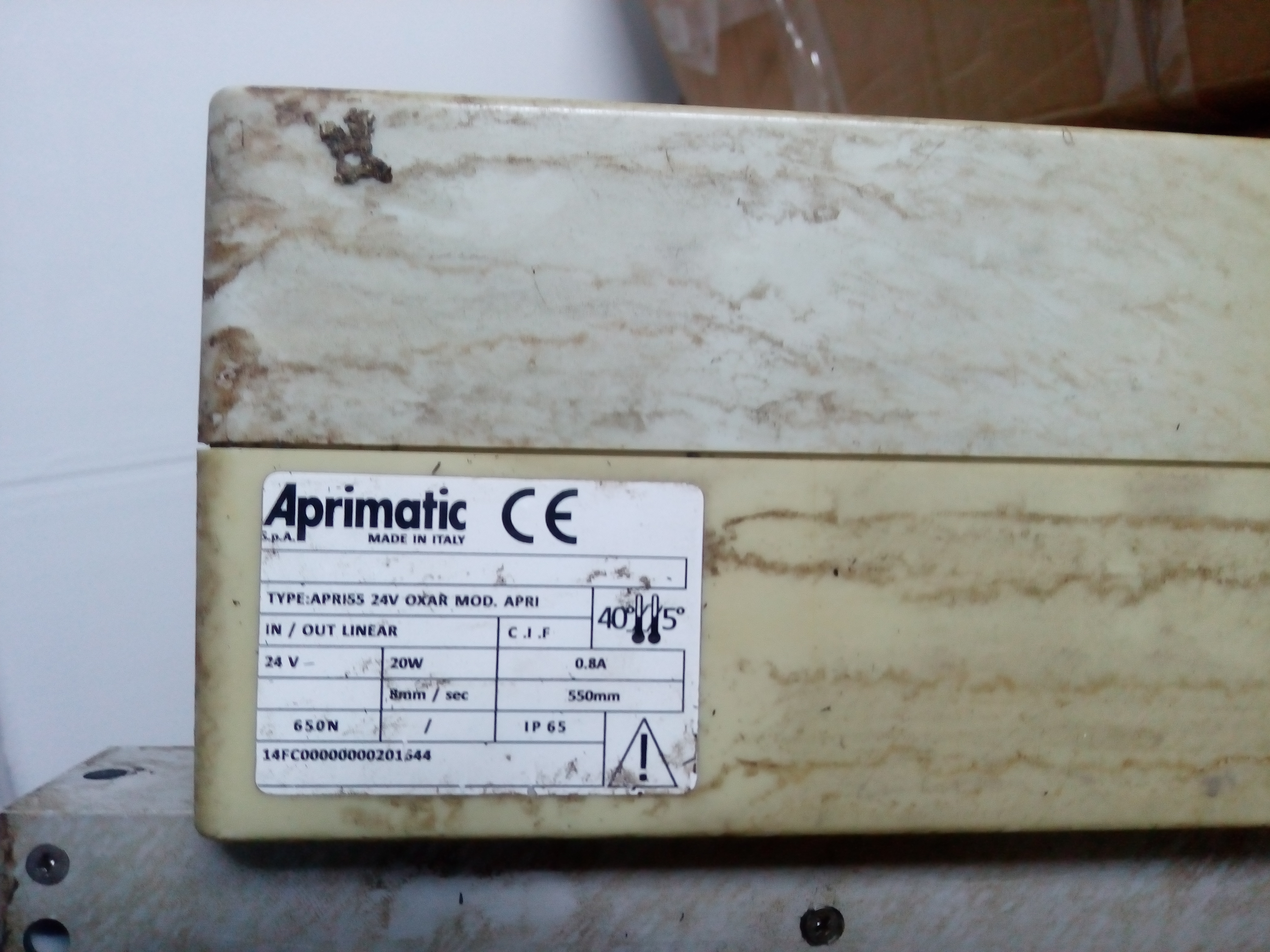 Type: APRI55 24V OXAR MOD. APRI