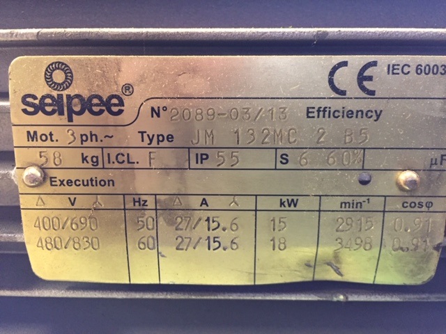 JM 132MC 15KW B5 VOLT.400-690 50HZ