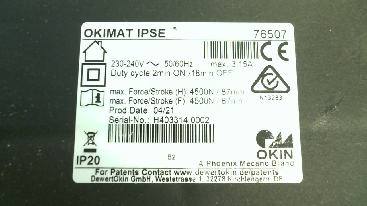 P/N:76507; Type:OM2/IPSE/BK/87-87/230-240