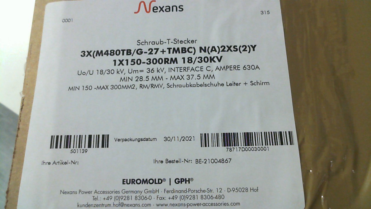 P/N:501139; Type:3X(M480TB/G-27+TMBC)