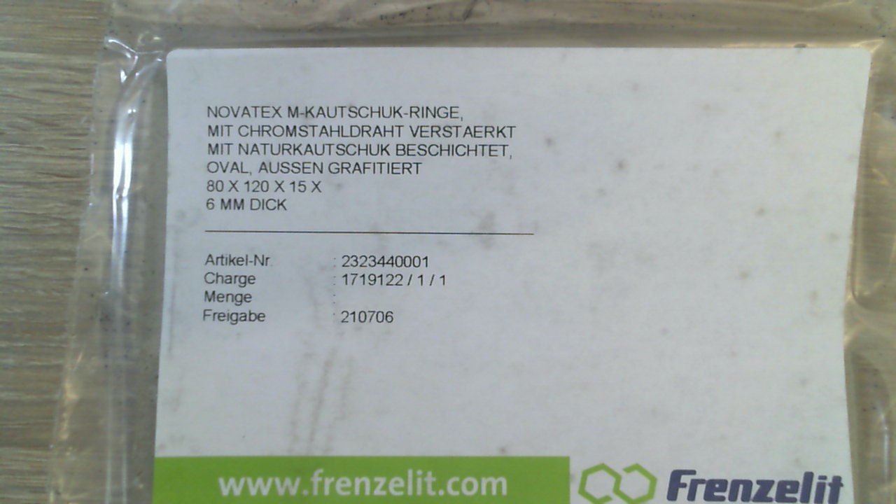 Nr 05 9999 0600 (Novatex 80x120x15x 6mm)