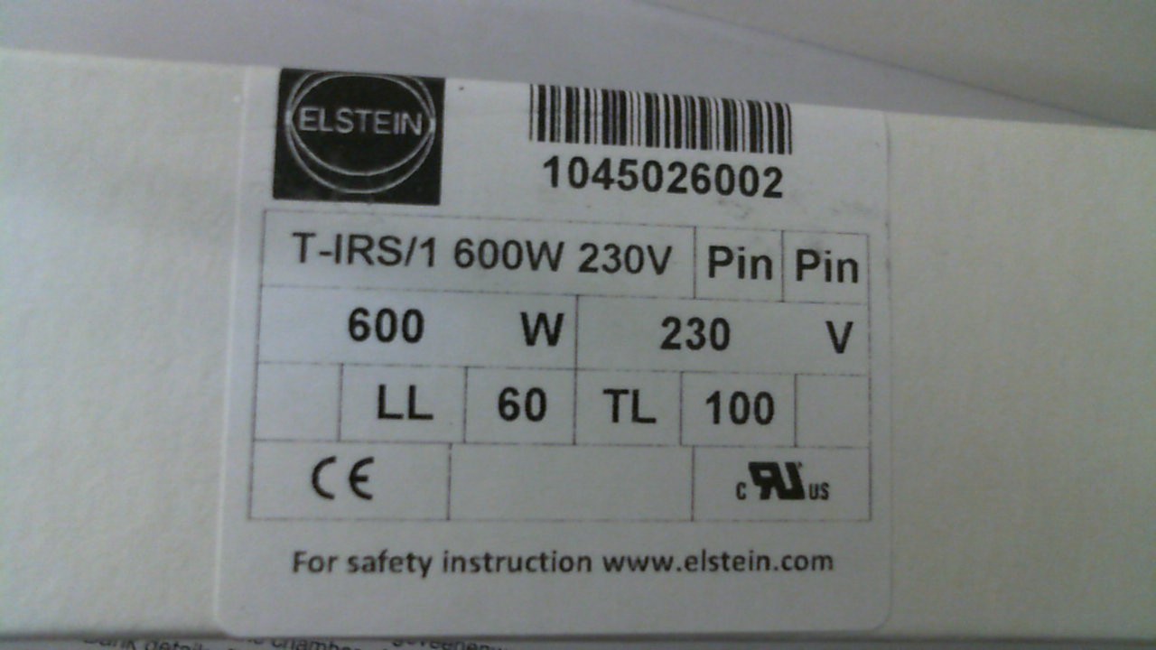 T-IRS/1 (= T-IRS) 600 W 230 V
