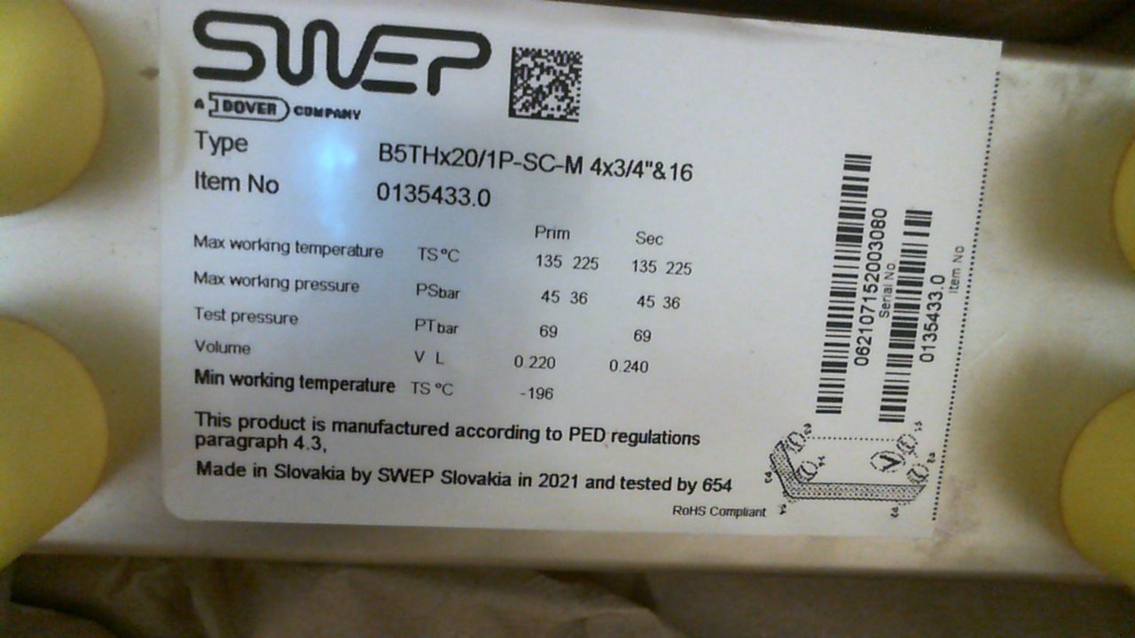 B5THx20/1P-SC-M 4x3/4"&16(20)