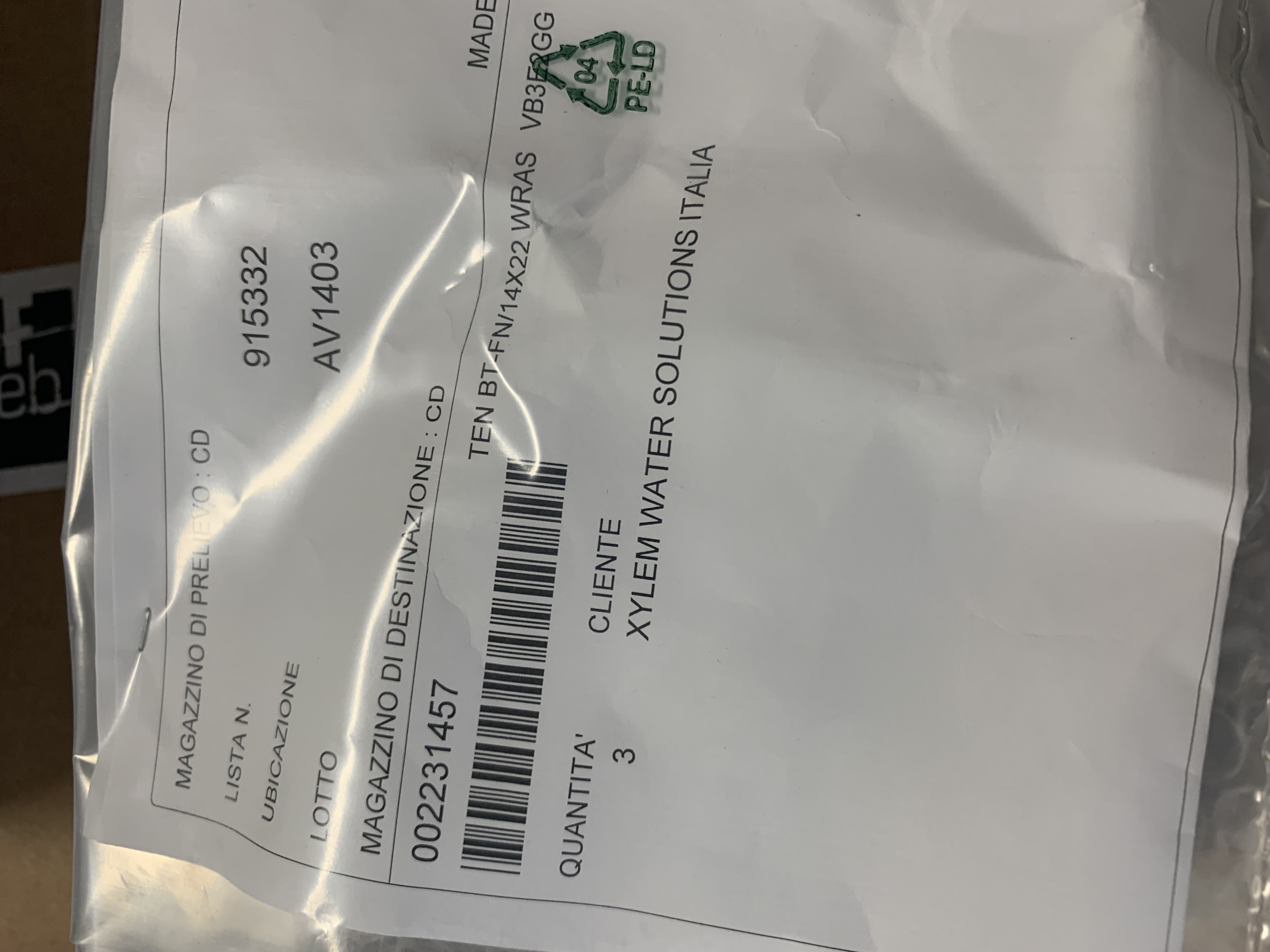 TEN BT-FN/14X22 WRAS   VB3E2GG