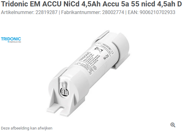 P/N: 28002774, Type: Accu-NiCd 5A 55