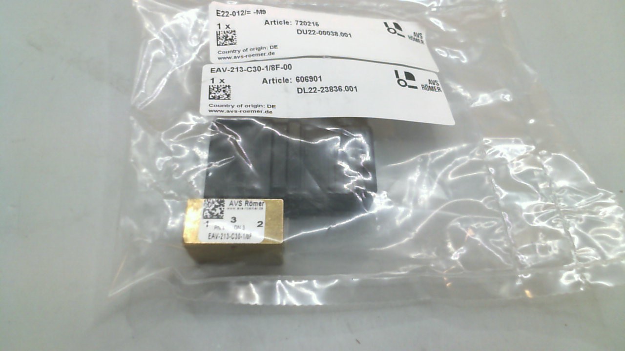 P/N: 606901 Type: EAV-213-C30-1/8F-00