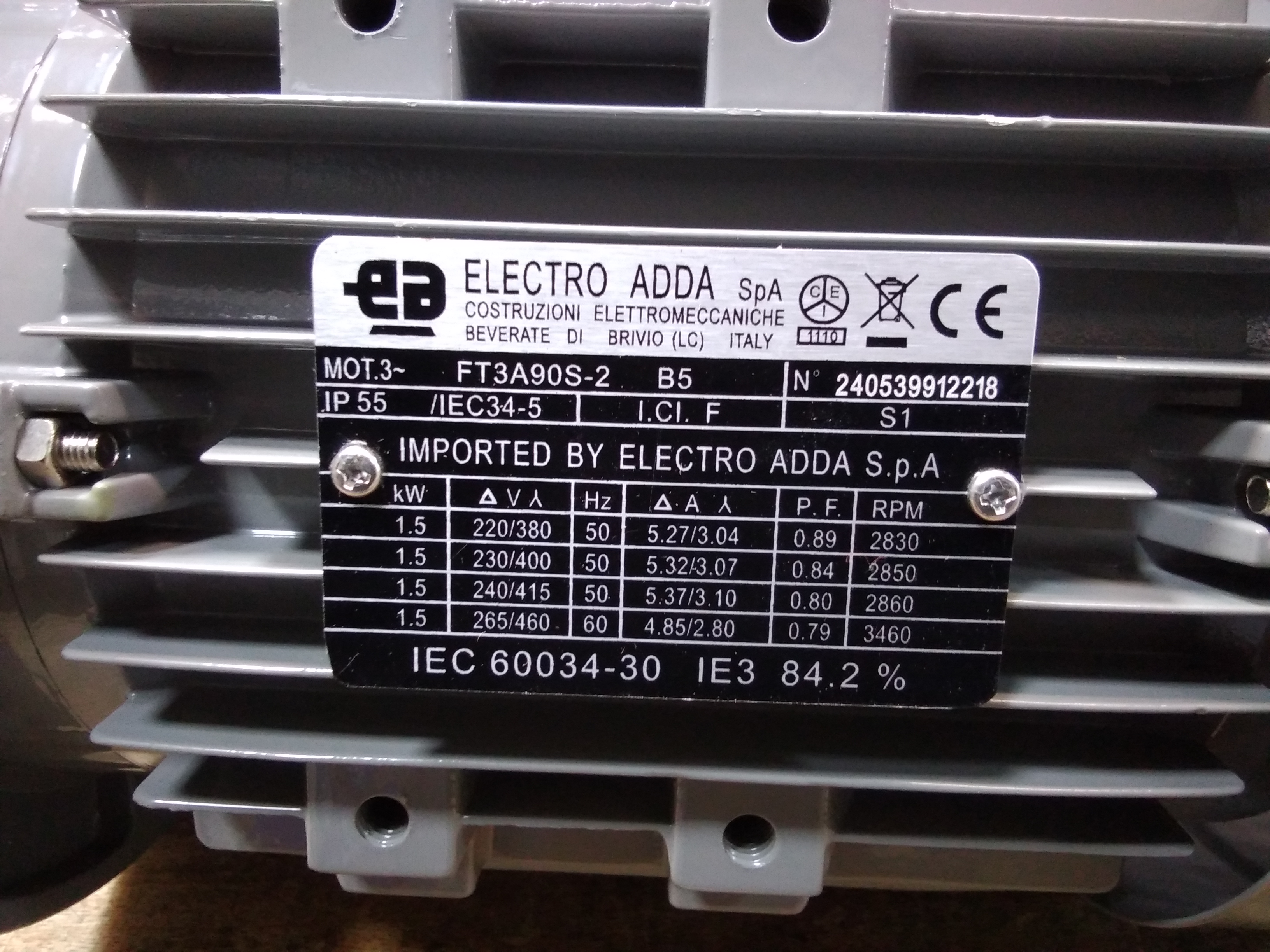 FT3A90S-2 1,5kW 2P 400/230V 50Hz B5