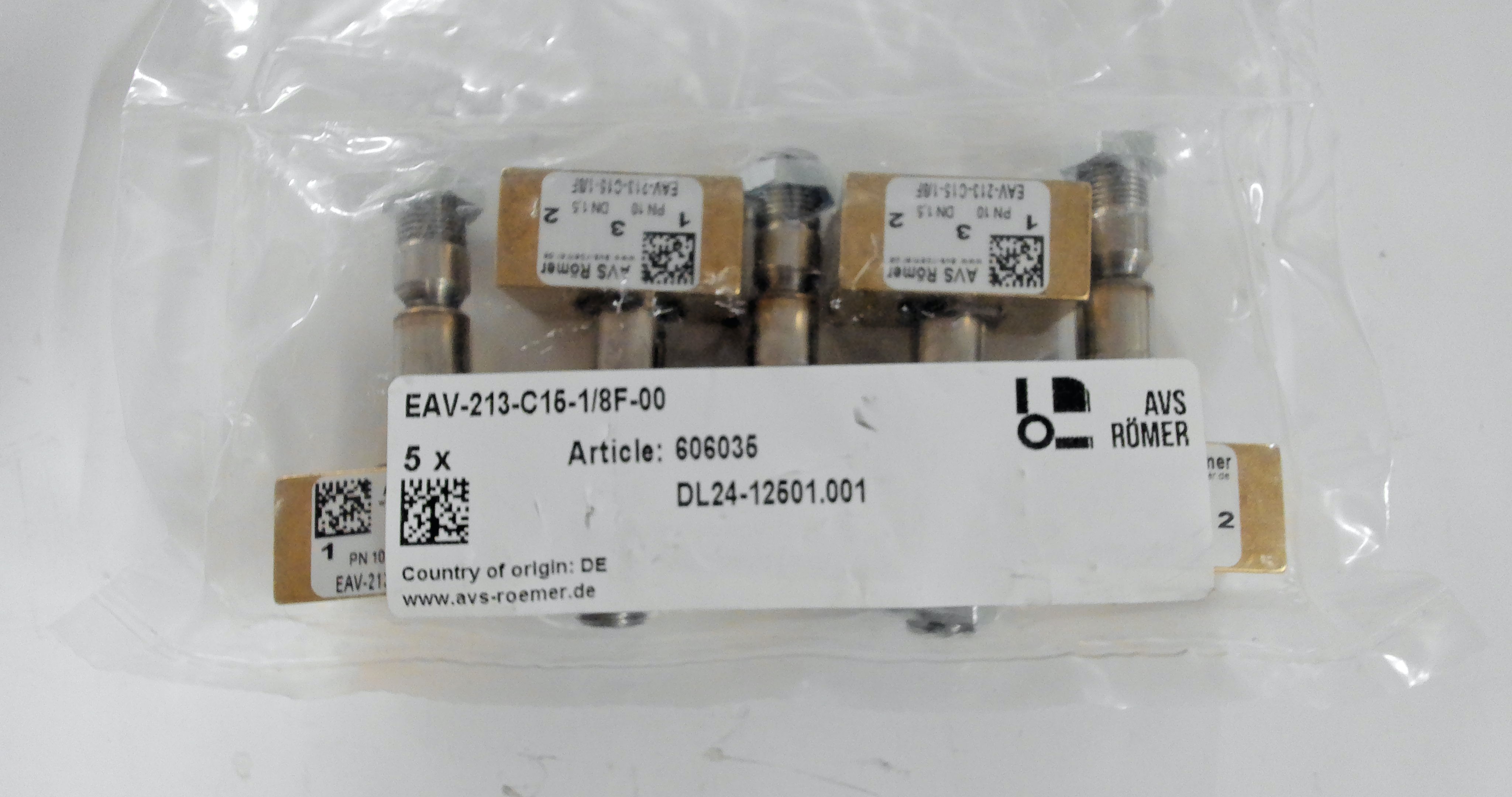 P/N: 606035 Type: EAV-213-C15-1/8F-00