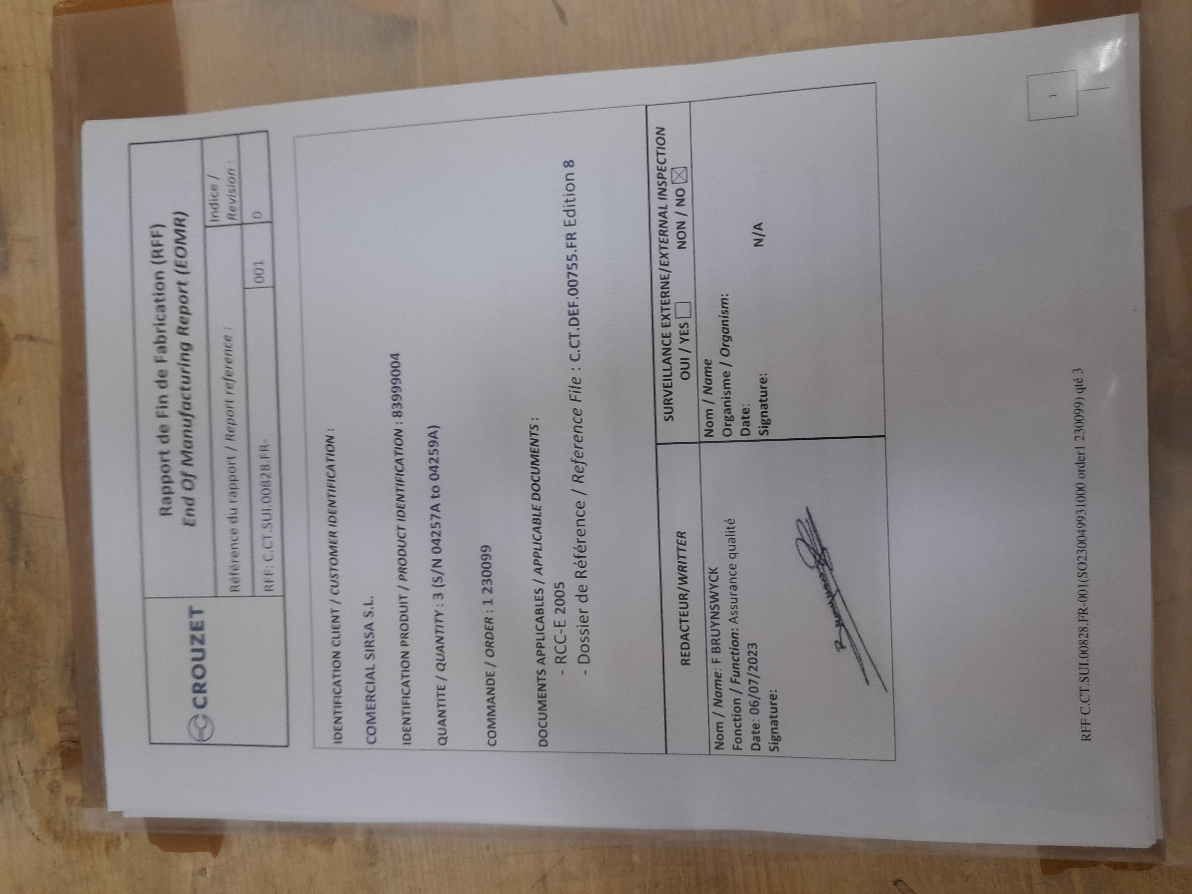 CSVSWI40/ costs EOMR (ref 83999004)
