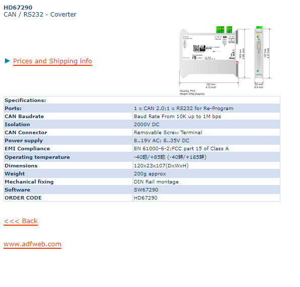 HD67290  CAN / RS232