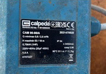 CAM 90-60/A Serial No:2021478920