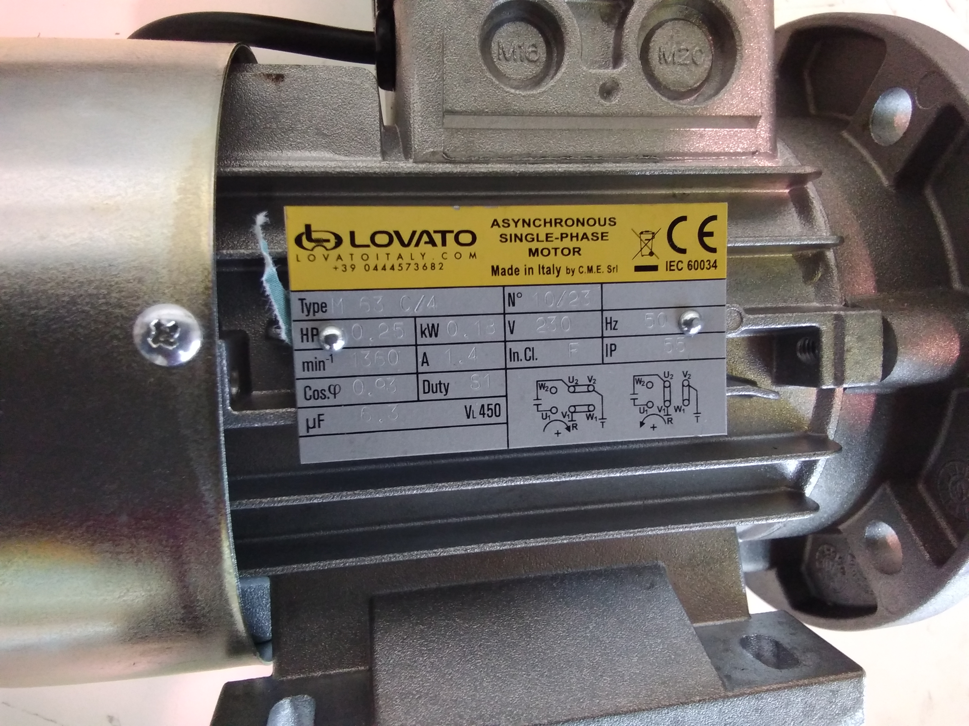 220 V – 50 HZ – IP 55 – Cl. F – S1