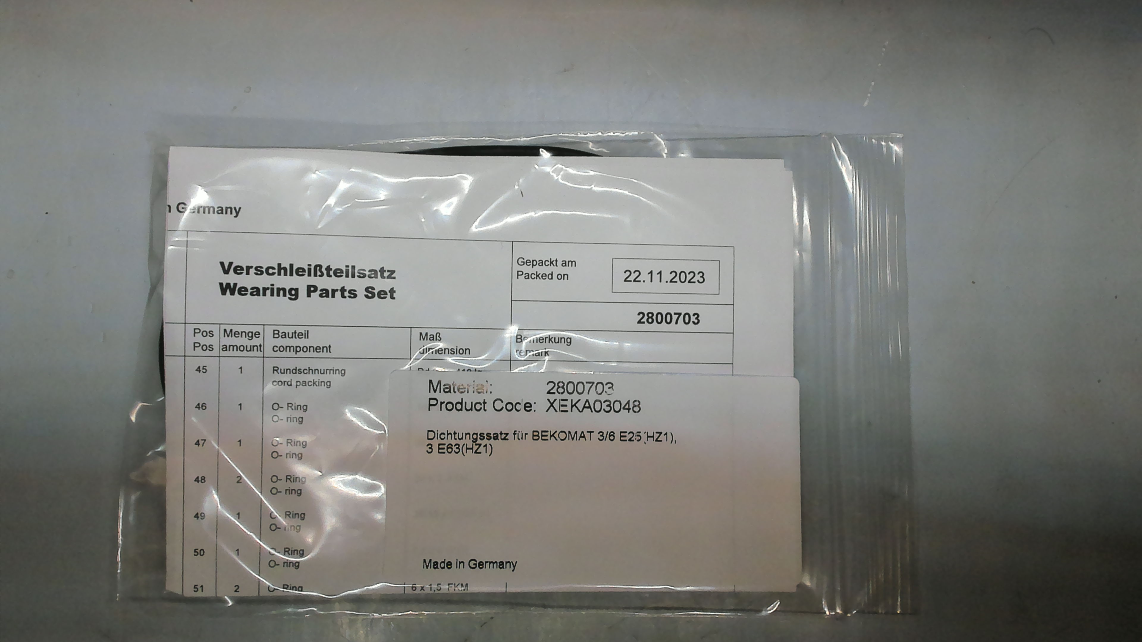SET OF SEALS FOR BM6EPN25