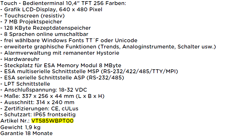 VT585WBPT00