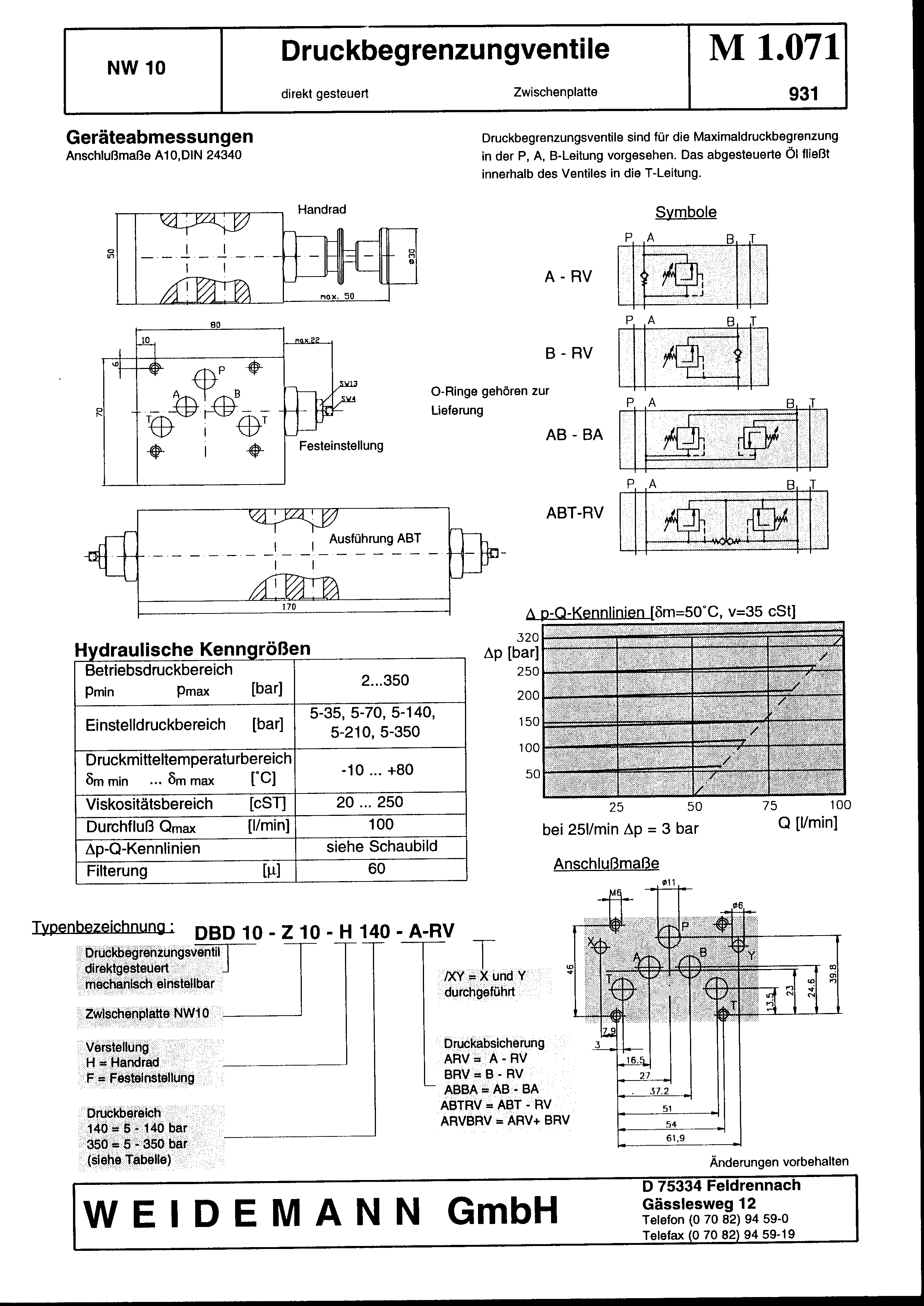DBD10-Z10-F140-ARV/BRV