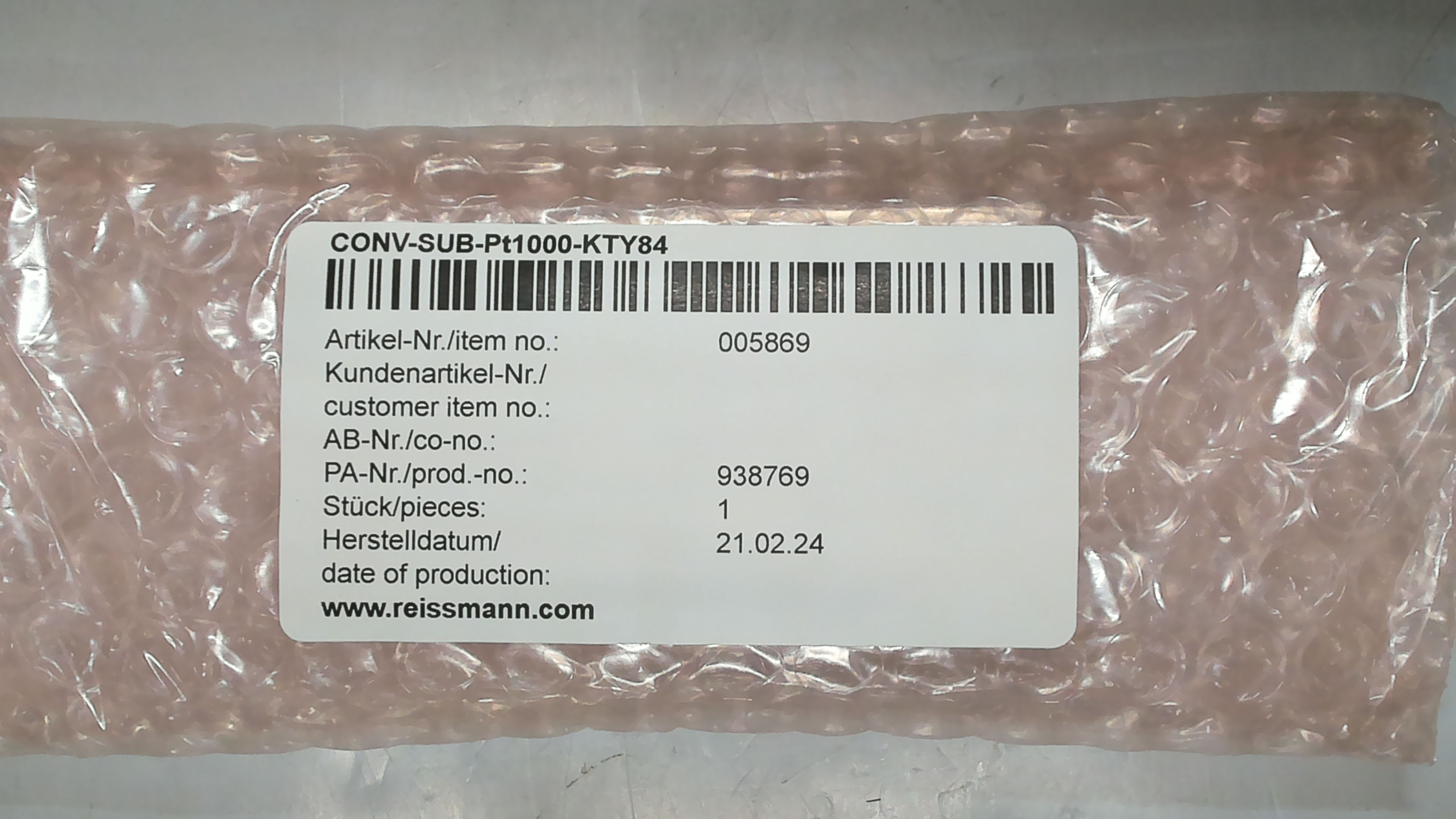 Konverter Pt1000 / KTY 84-130 / 005869