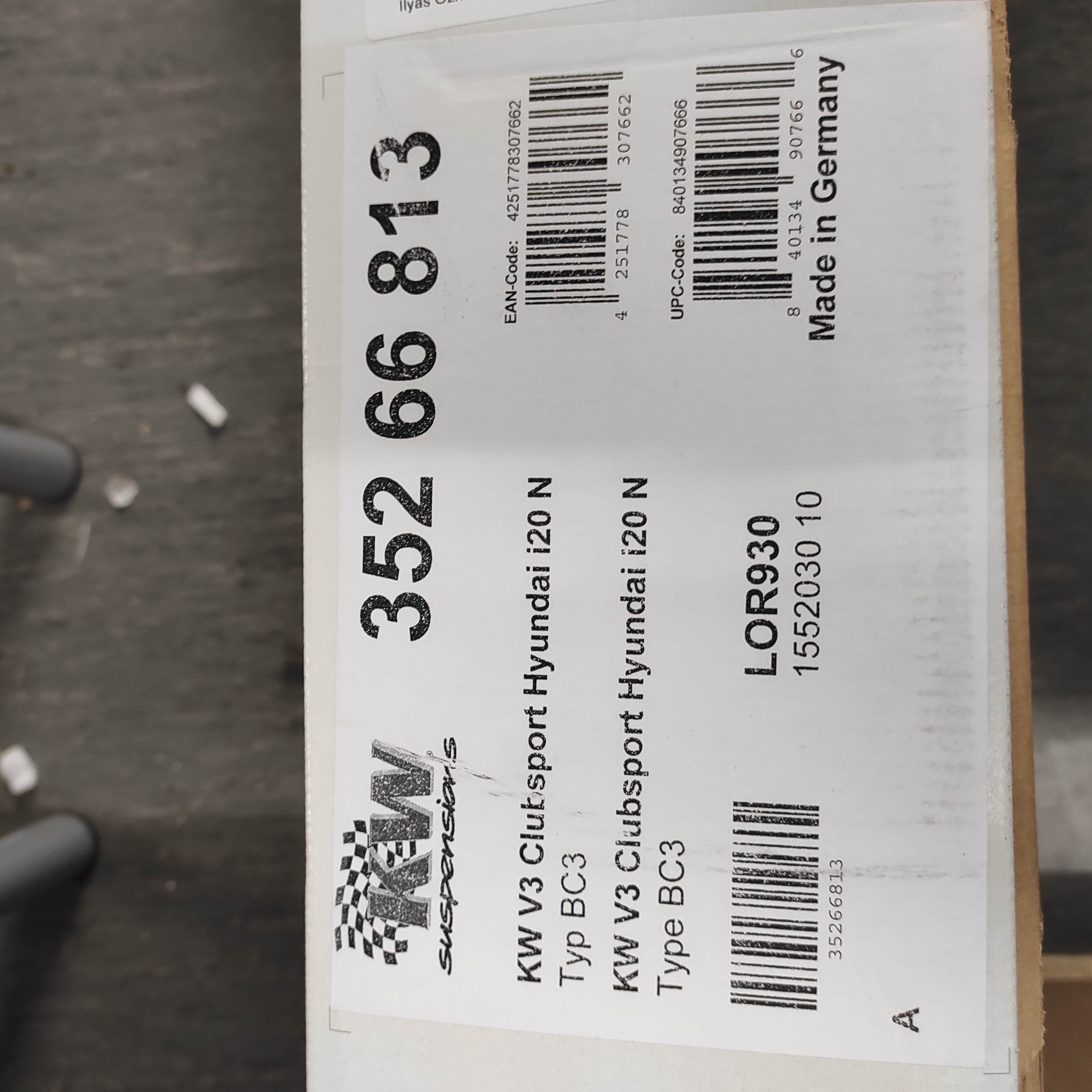35266813 / KW COILOVER SUSPENSION V3 CLUBSPORT INCL. TOP MOUNTS