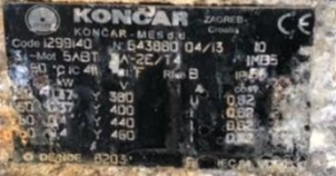 M 5ABT 71A-2E/T4 B5 Y400/440V 0.37/0.4KW 50/60HZ