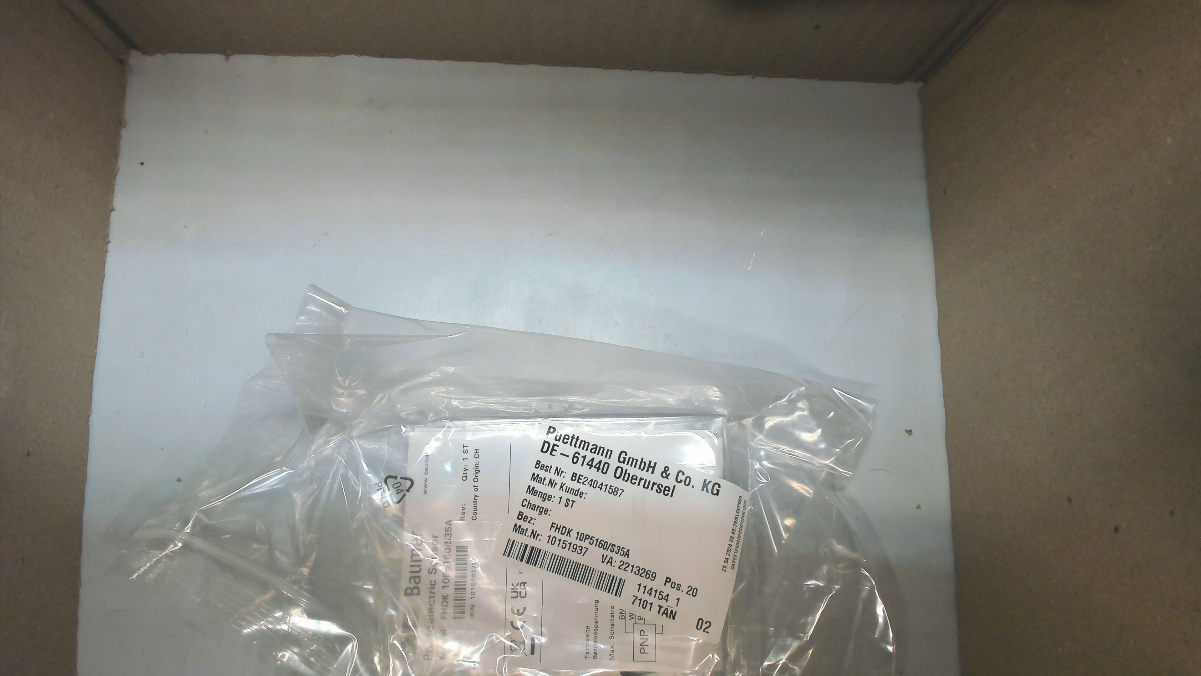 P/N: 10151937, Type: FHDK 10P5160/S35A