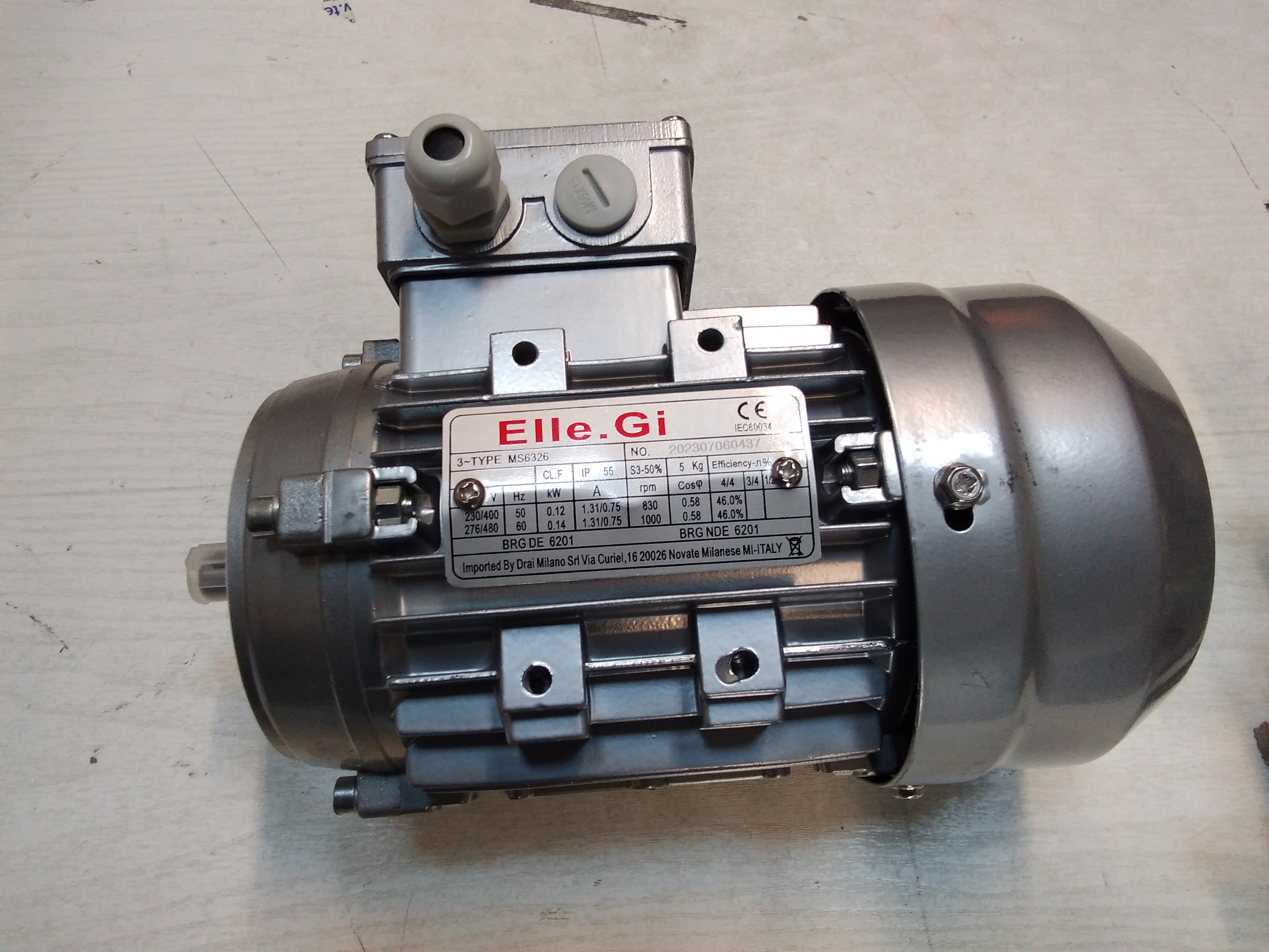0.12KW 6-POLE P63 B14