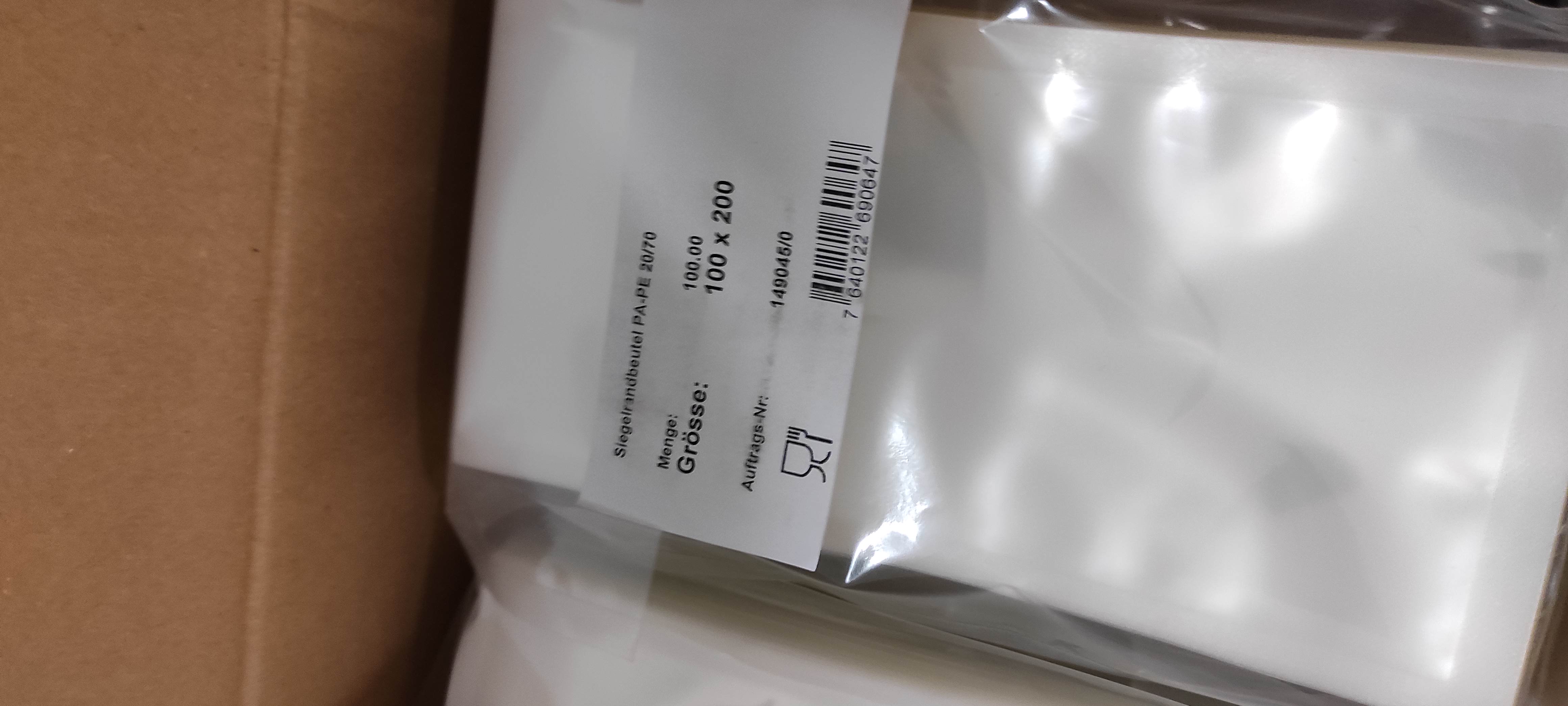PA/PE sealed edge bag - 100 x 200 mm; 90 µm