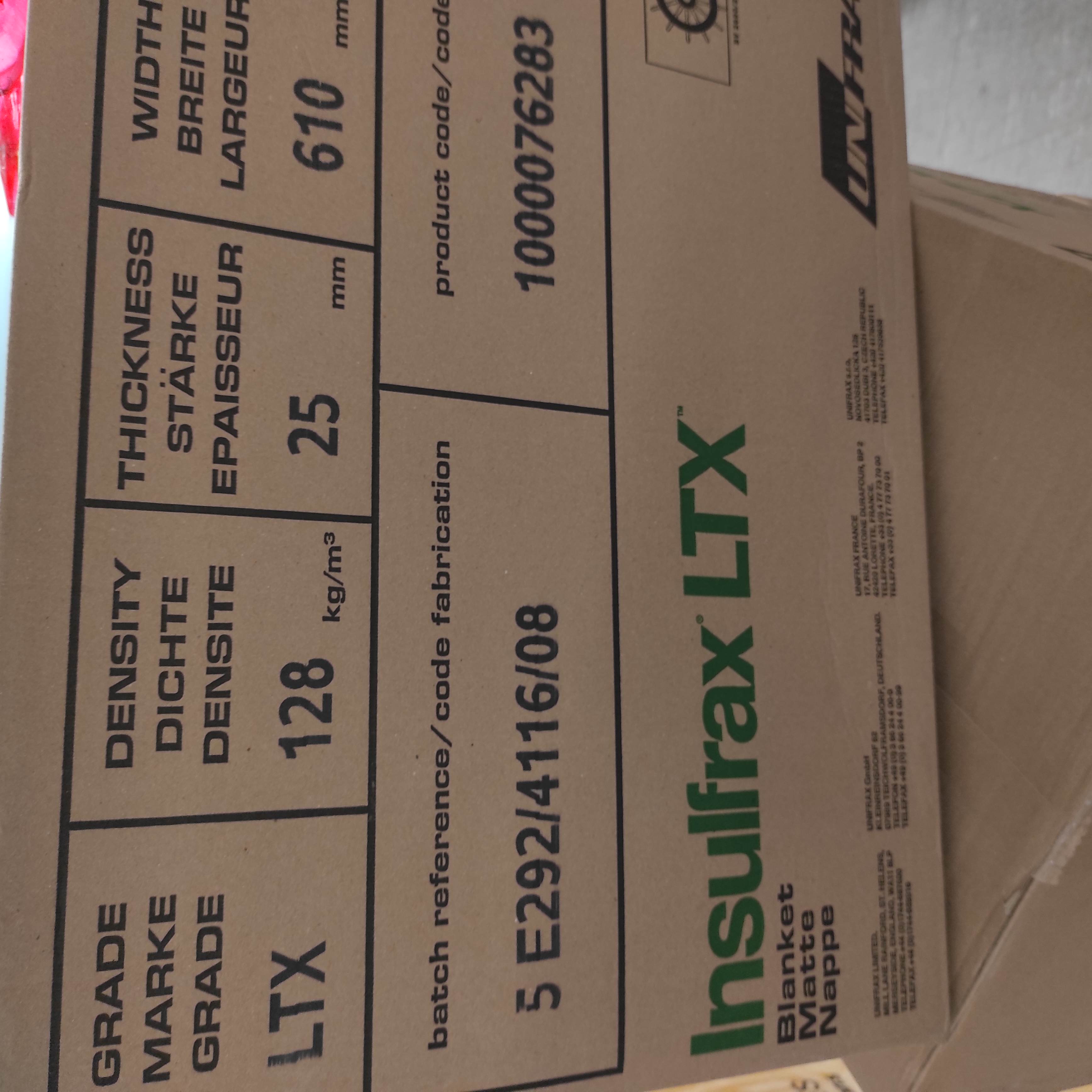 INSULFRAX LTX-MATTE, RG: 128 KG/M³