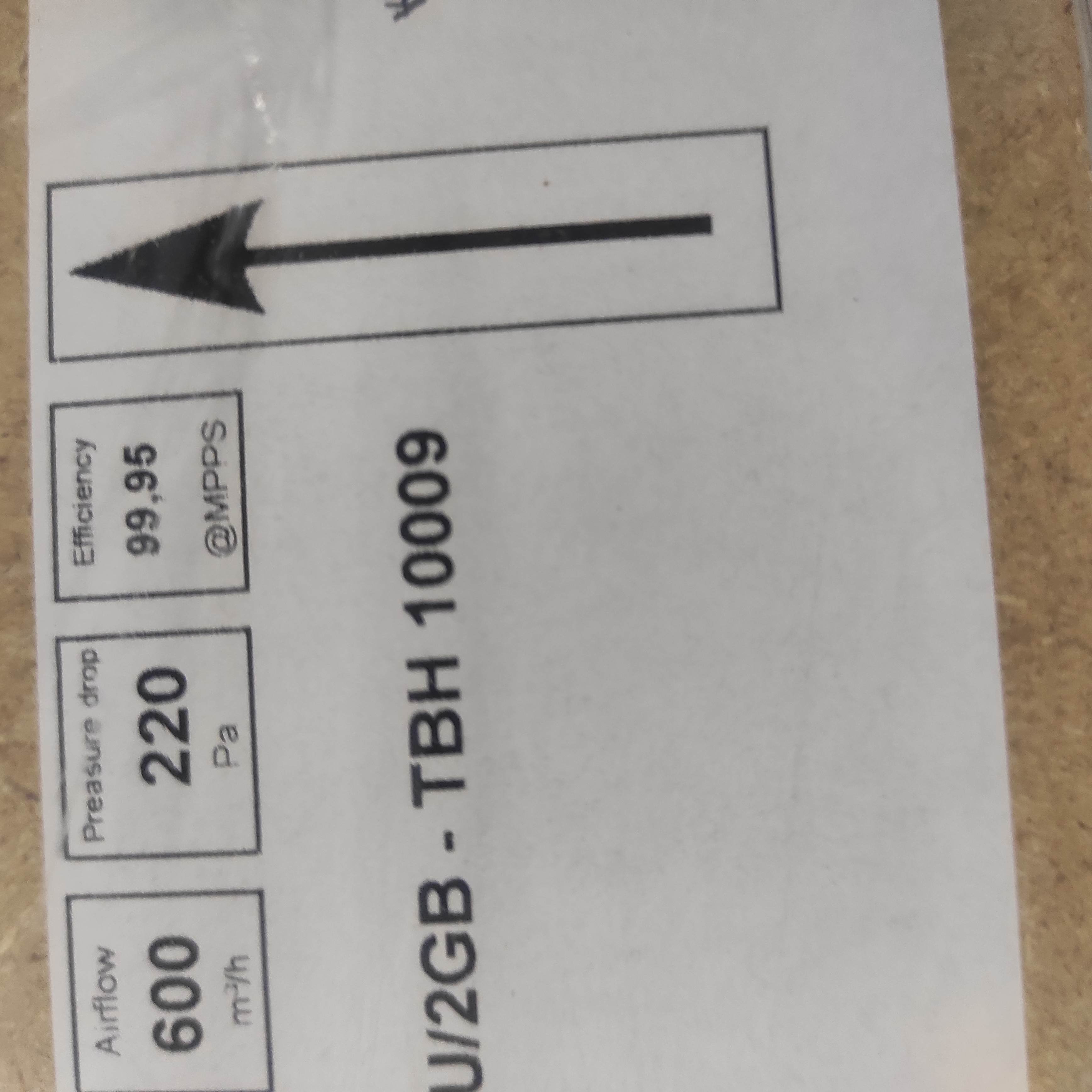 10009 - Particle filter H13, 605x300x78mm