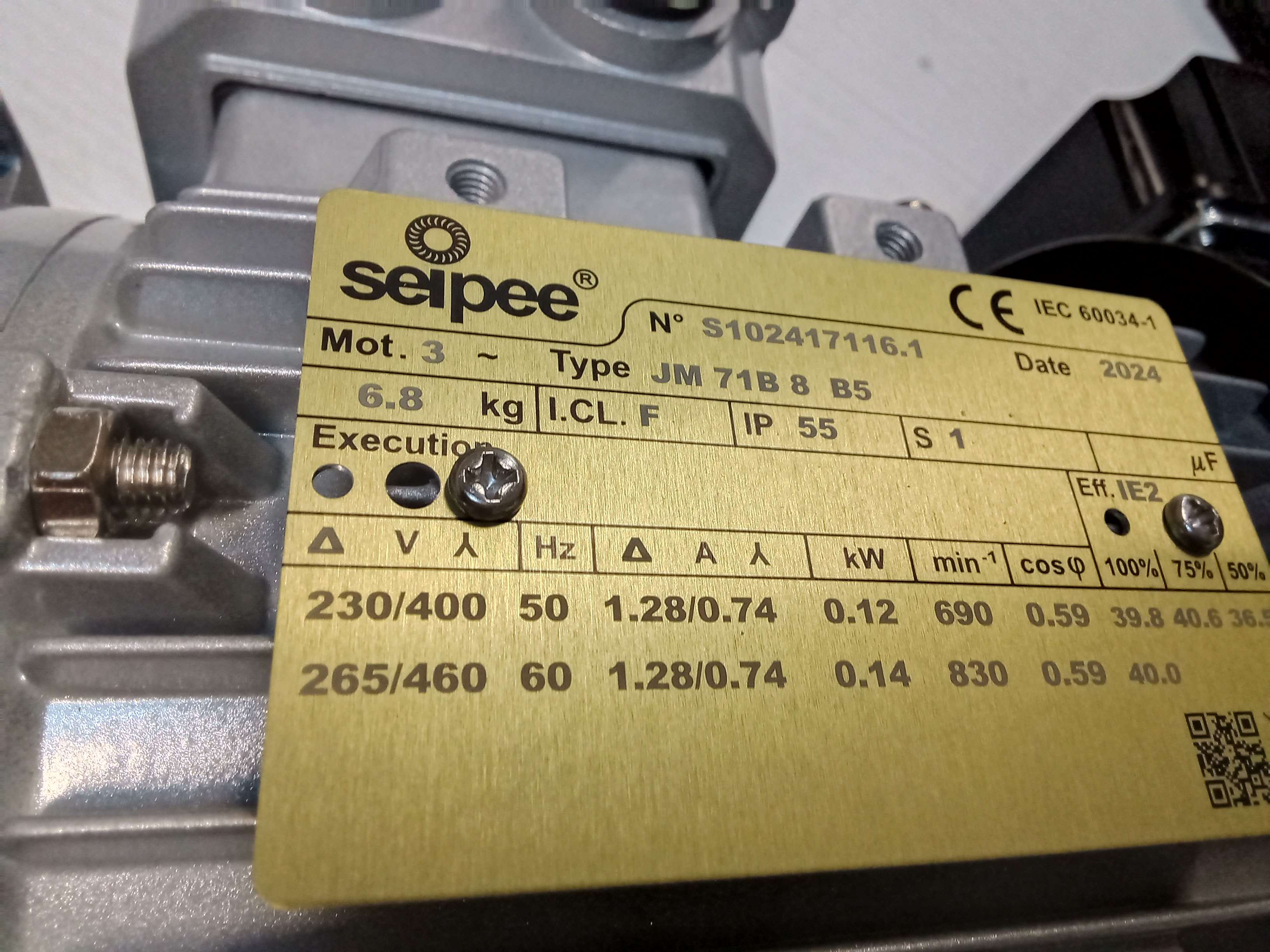 JM 71B 8 0,12KW 230/400-50HZ IC416 V.230 NORME