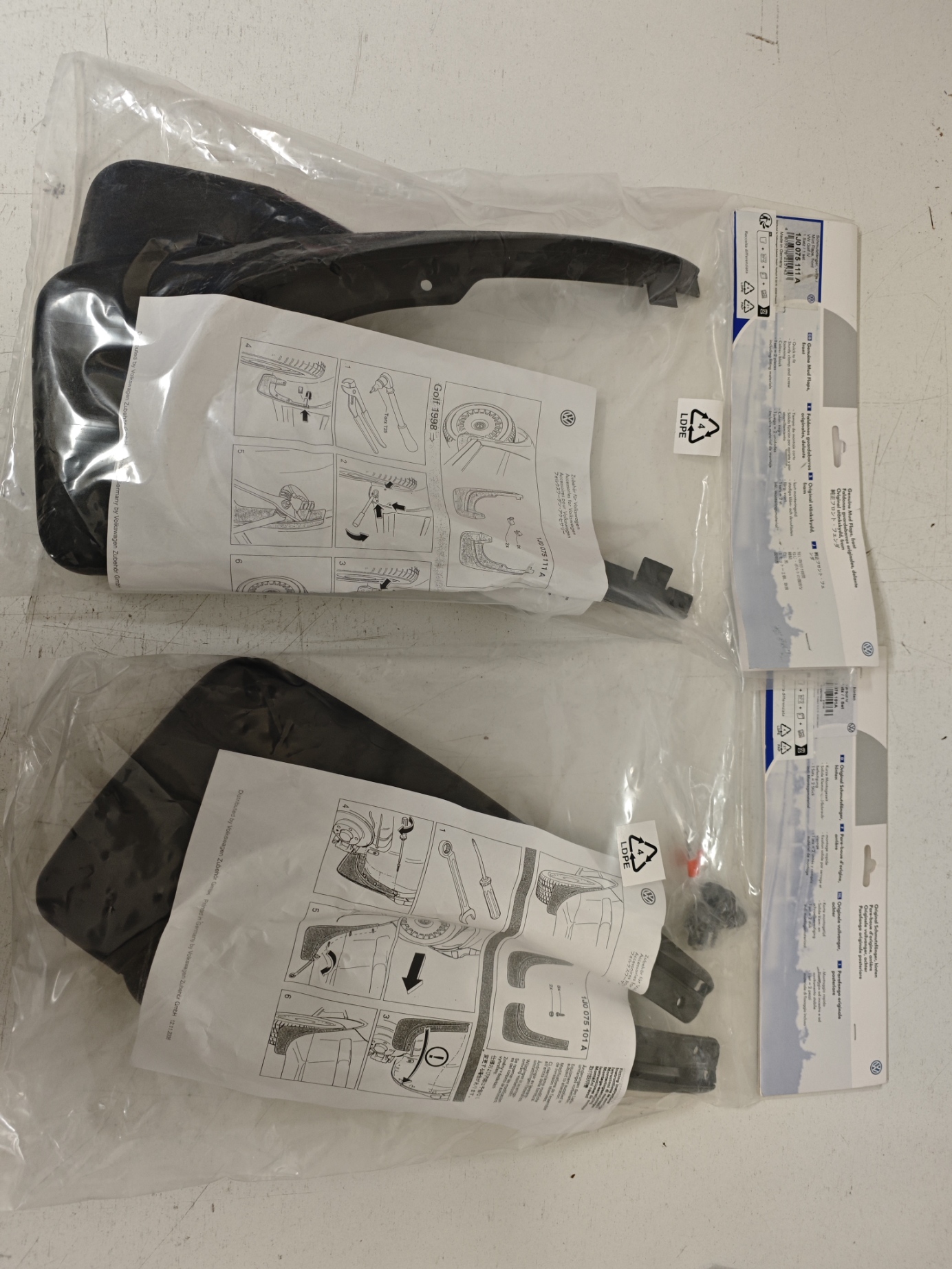 VW Golf MK4 GTI TDI 1.8T R32 Mud Flaps Splash Shields Genuine VW Votex OEM Parts