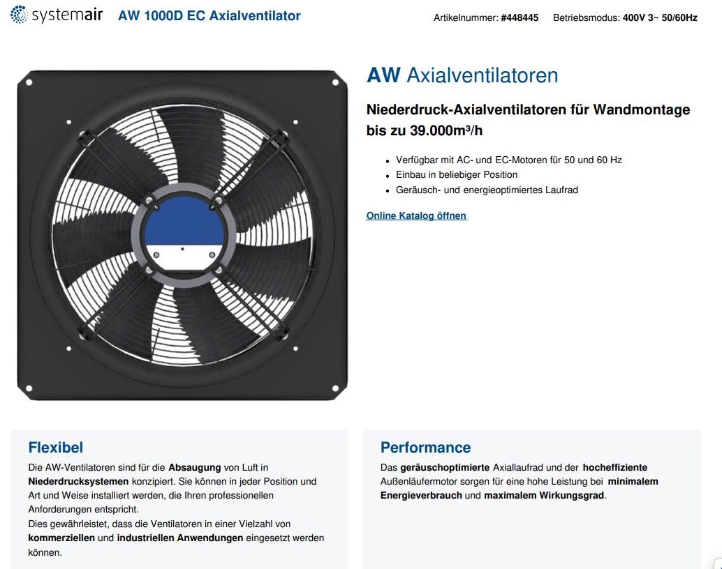 AW 1000D EC Axialventilator