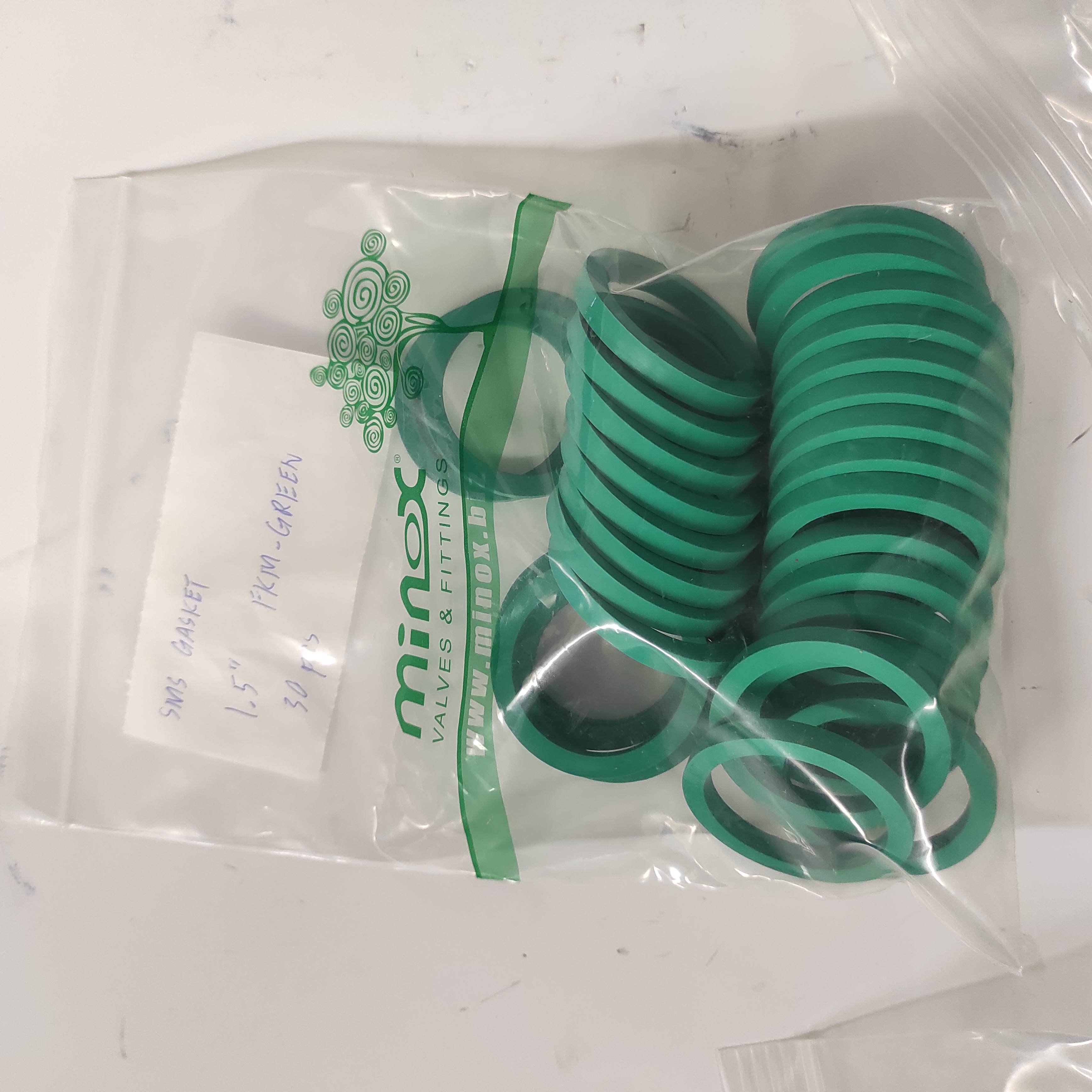 1.5" SMS GASKET <FKM-GREEN>