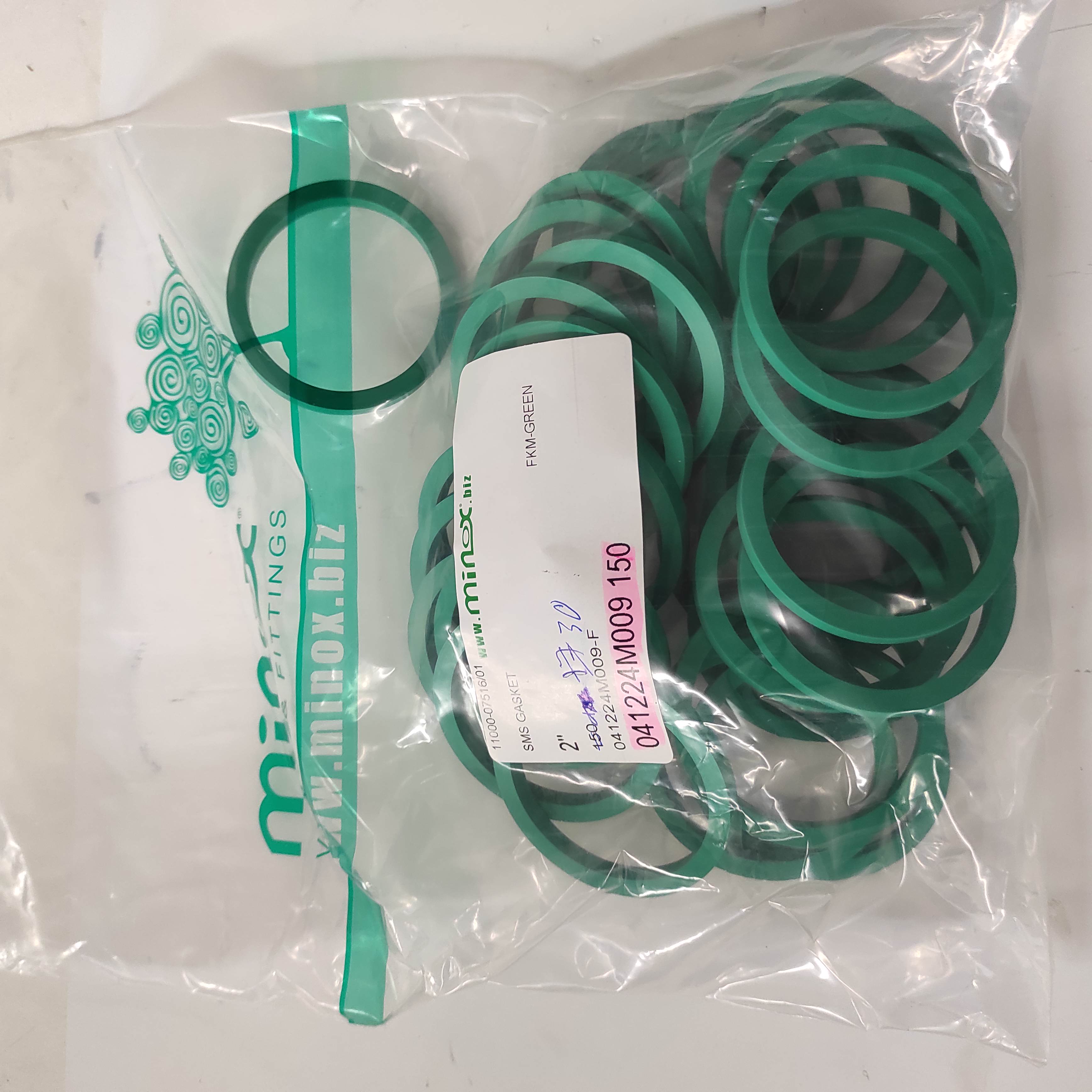 2" SMS GASKET <FKM-GREEN>