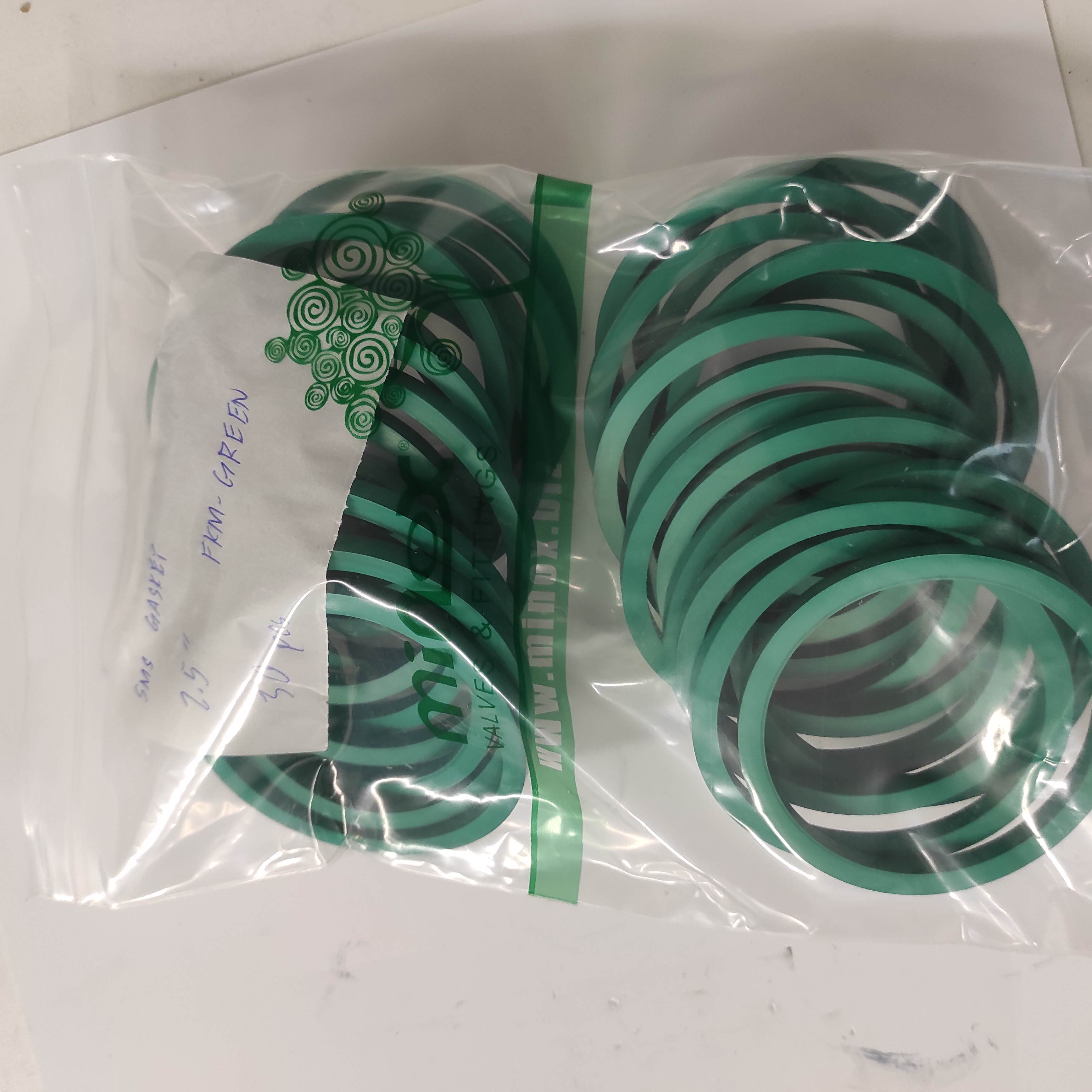 2.5" SMS GASKET <FKM-GREEN>