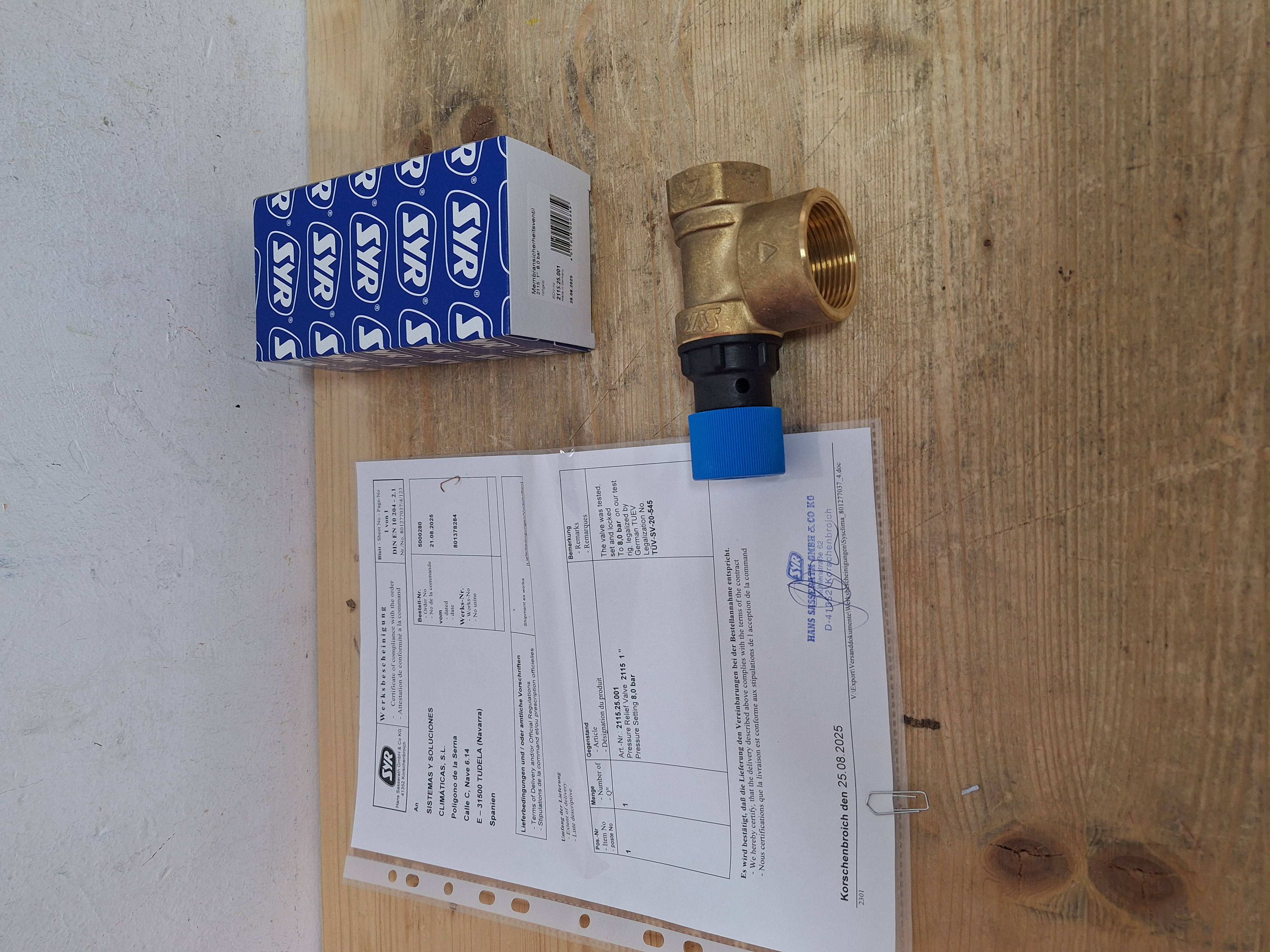 Calibration certificate