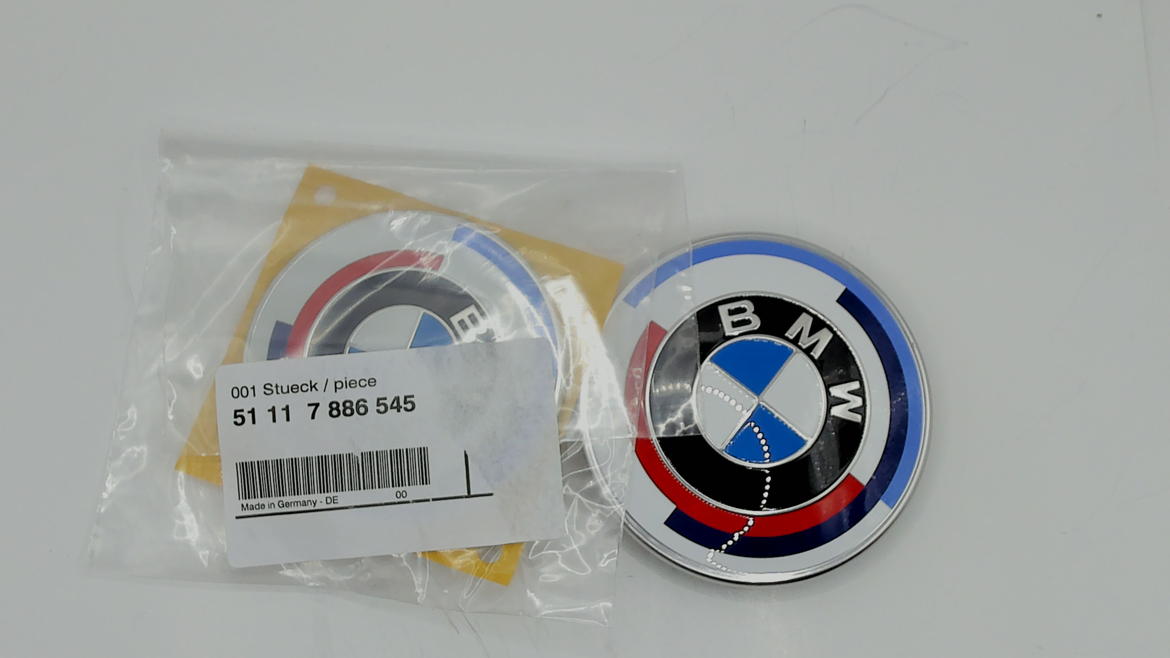 OEM BMW 50 Year M hood and trunk emblems - G81 M3