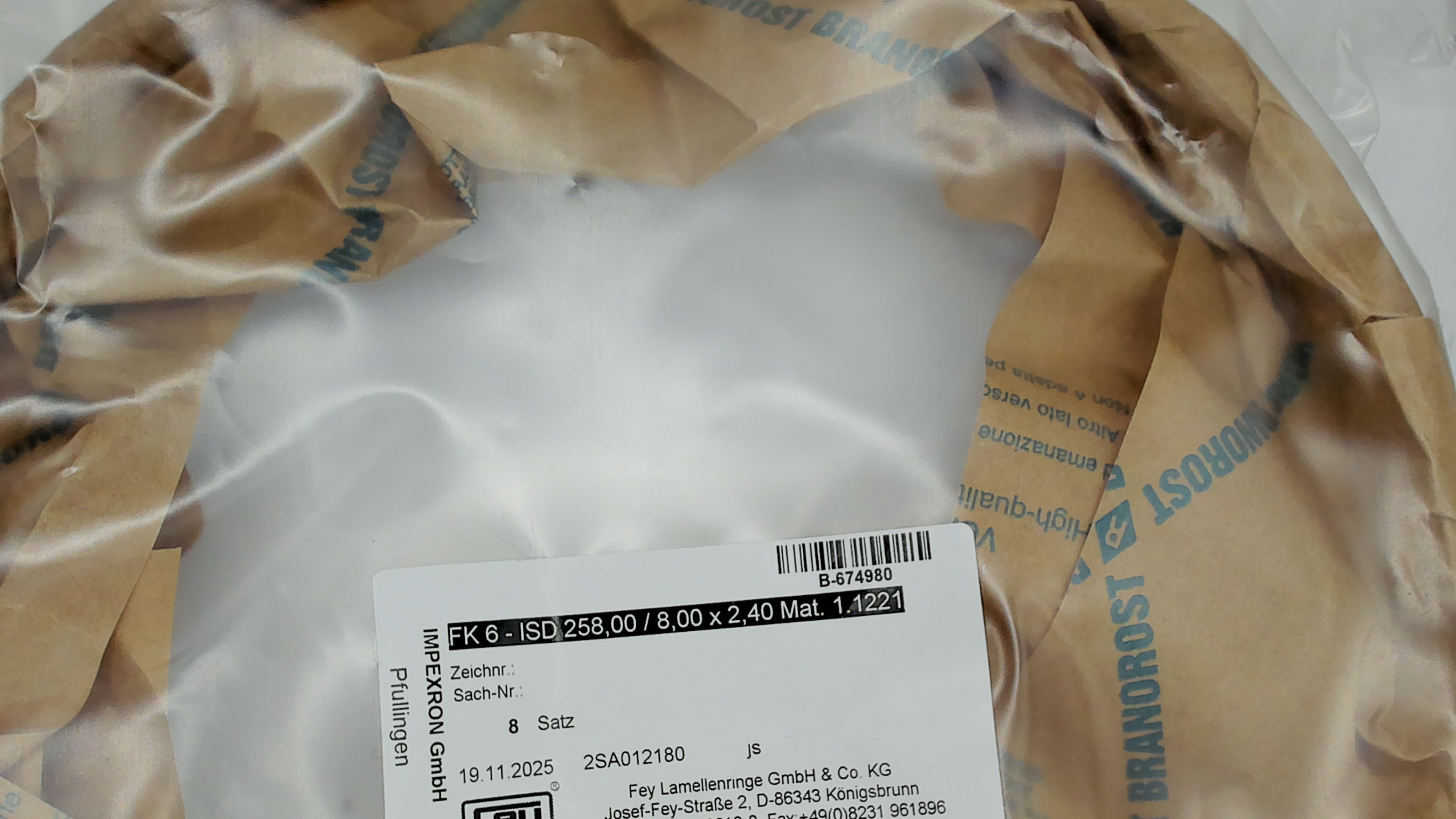 2SA012180 / FK 6 - ISD 258,00 / 8,00 x 2,40 Mat. 1.1221