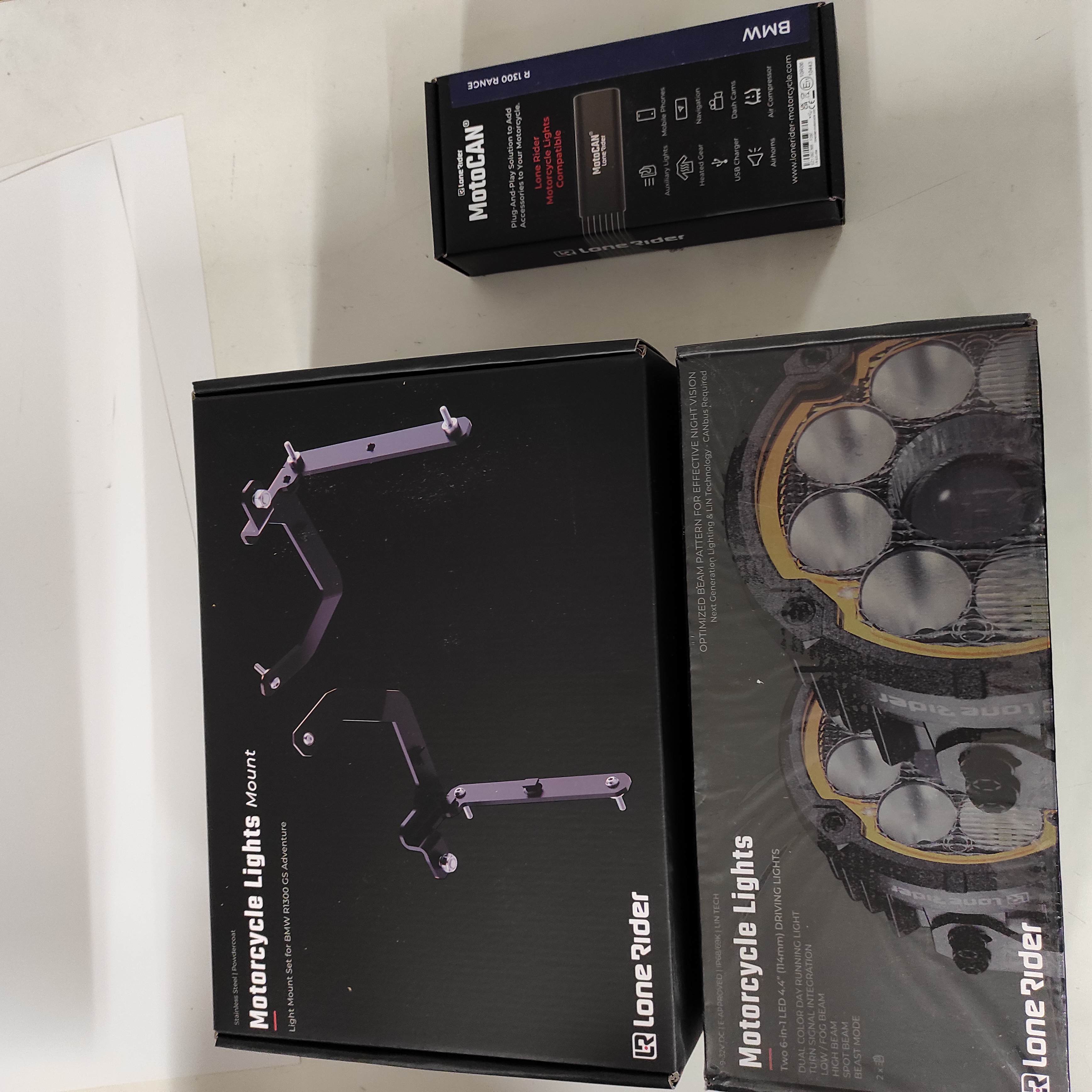 BMW R1300GS Adventure | Motorcycle Lights set + MotoCAN + Under Nose Mount