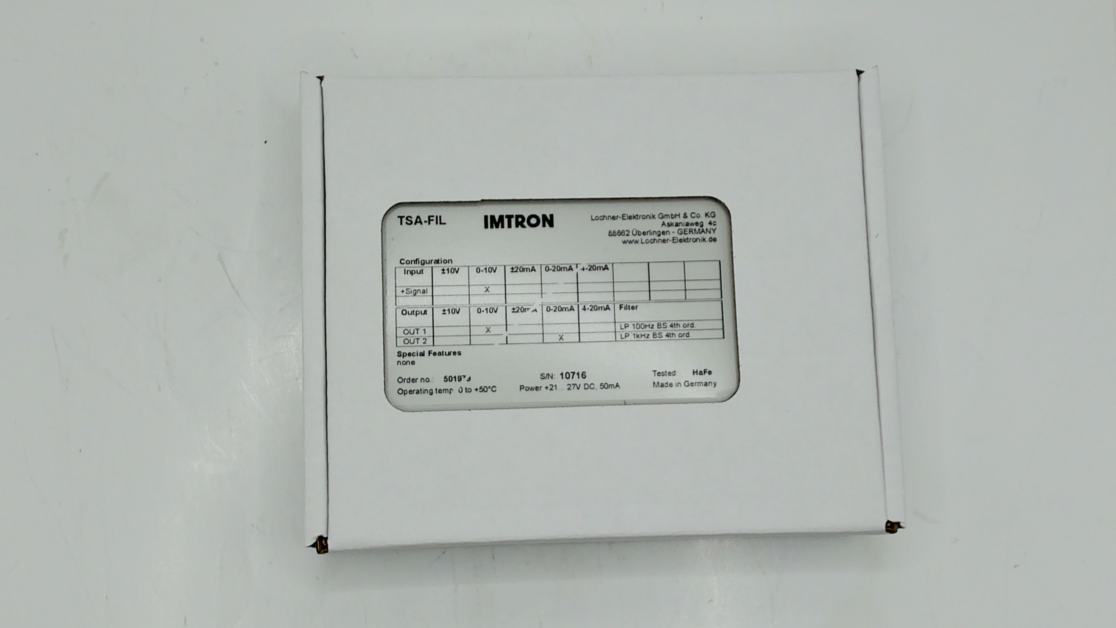 TSA-FIL2-V2-100/1k-BS-V2/A2