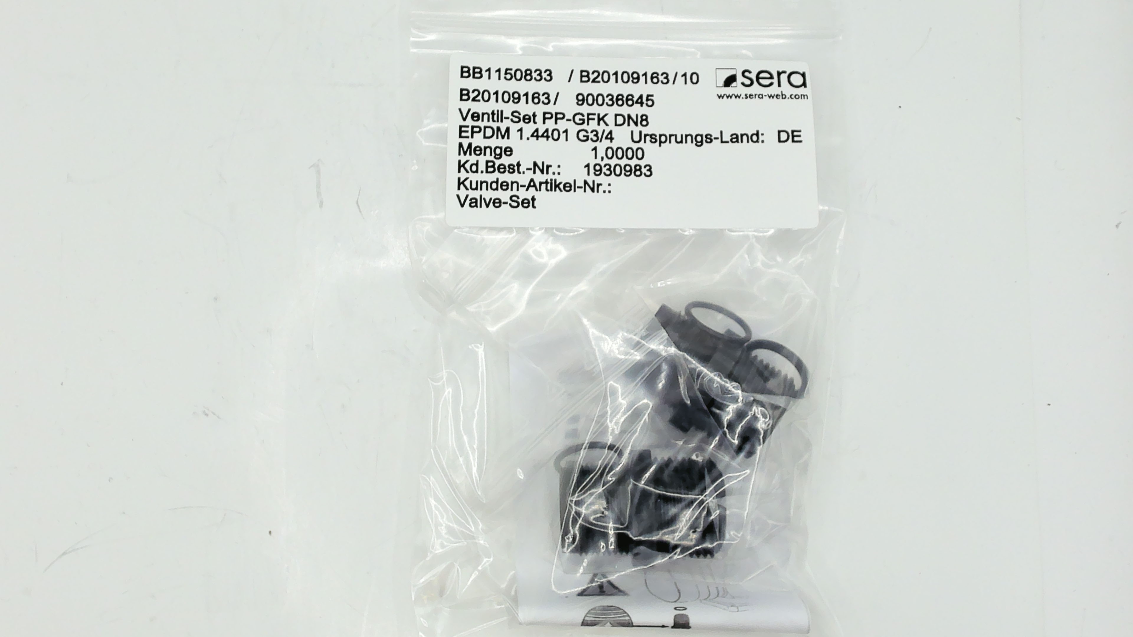 Ventil-Set PP-GFK DN8